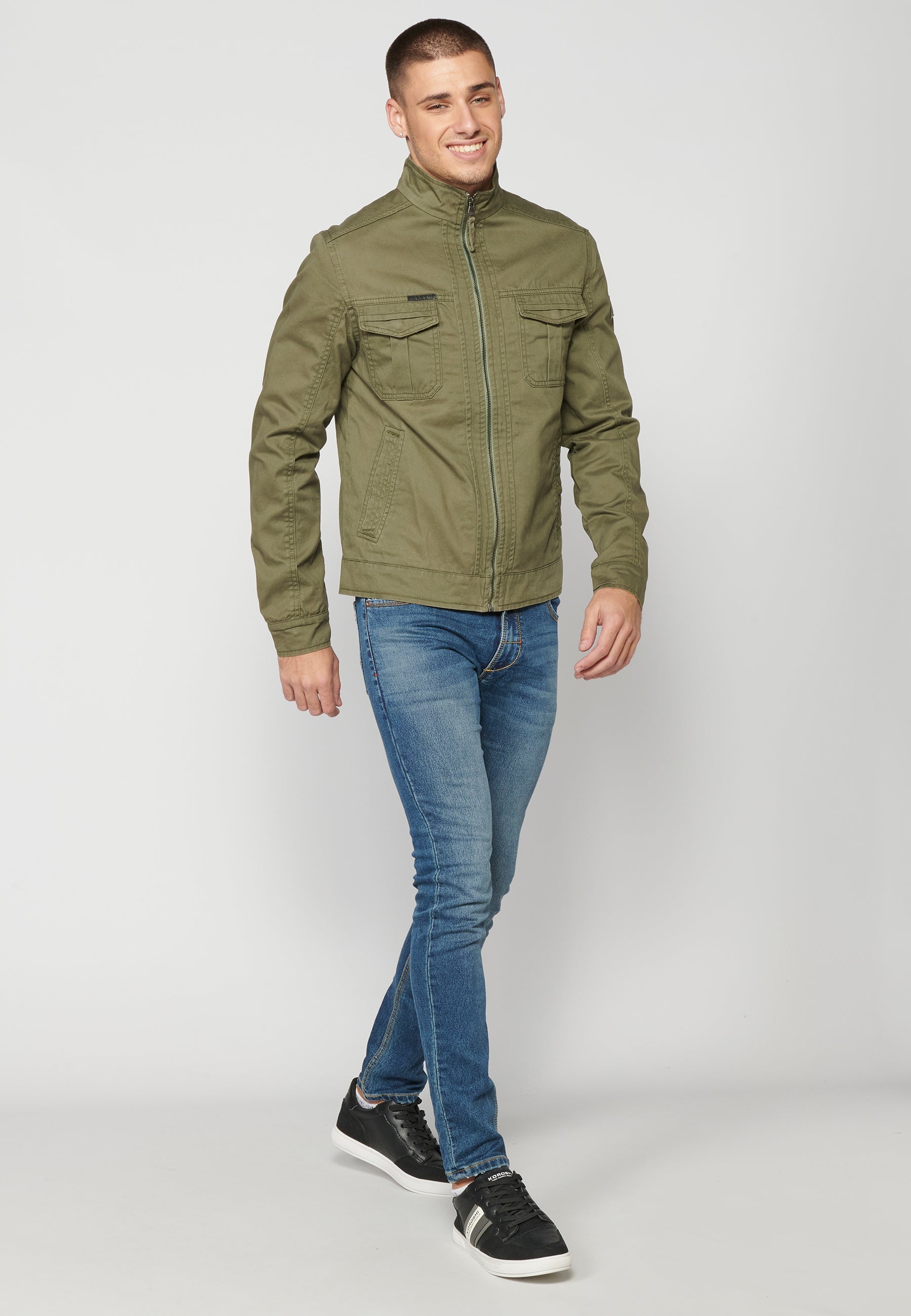 Chaqueta Cazadora Algodón Hombre Cuello Alto – Koroshi 2311JA21