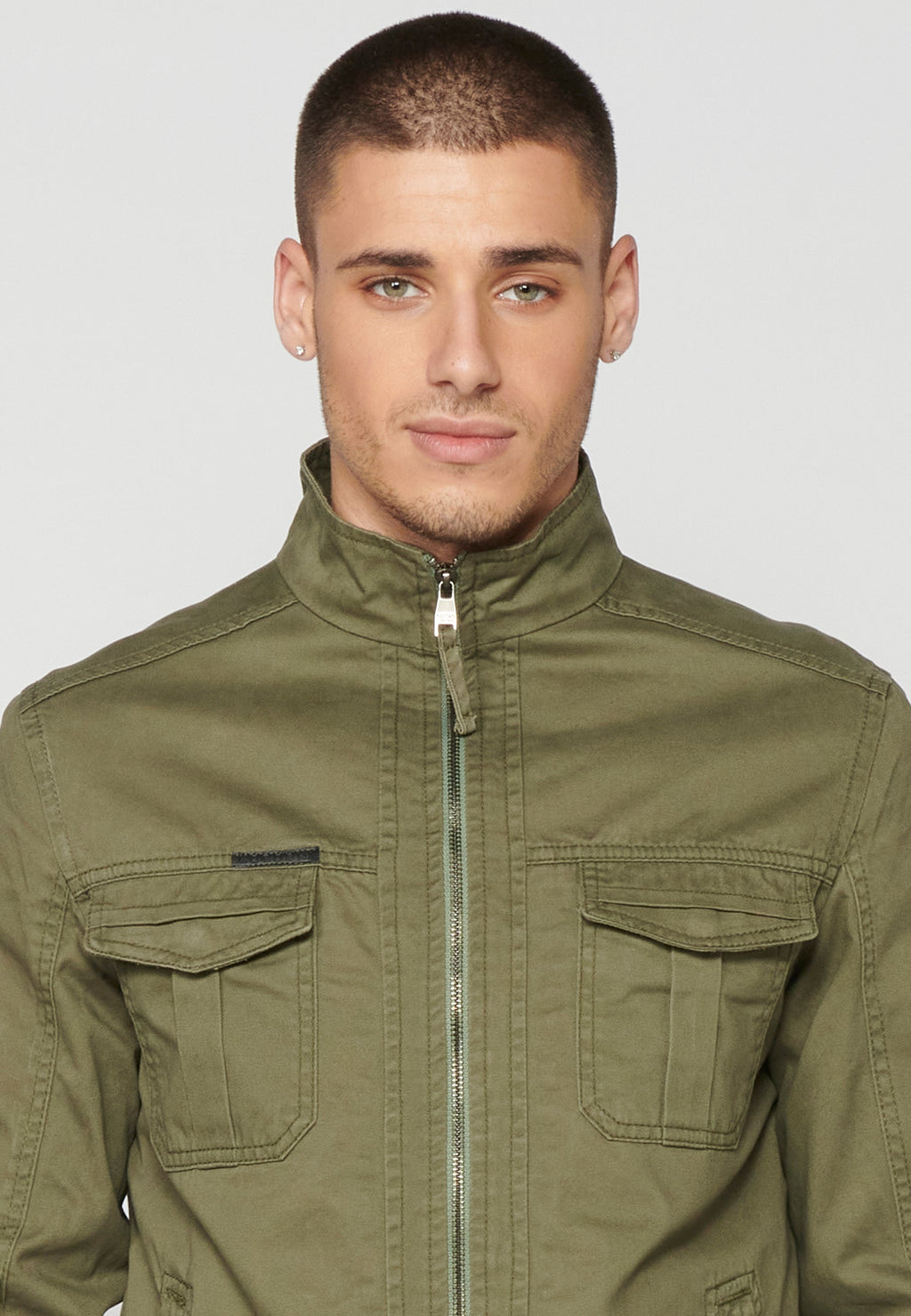 Chaqueta Cazadora Algodón Hombre Cuello Alto – Koroshi 2311JA21