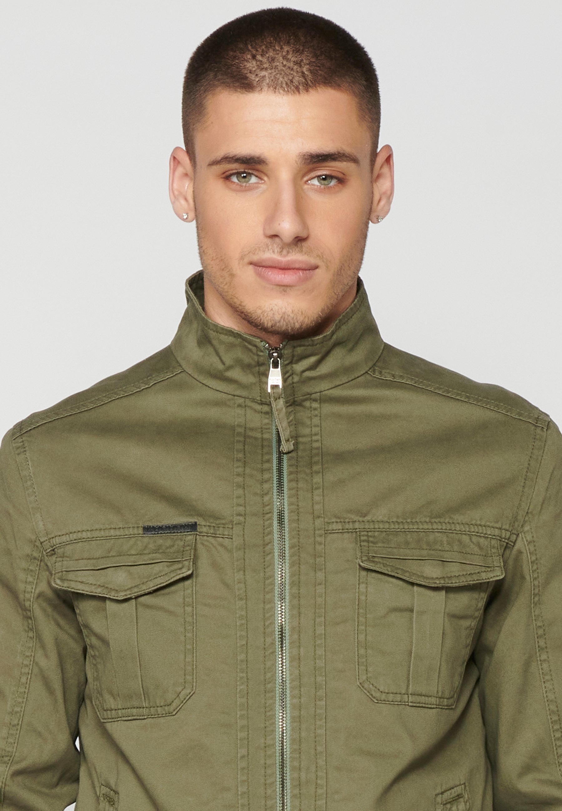 Chaqueta Cazadora Algodón Hombre Cuello Alto – Koroshi 2311JA21