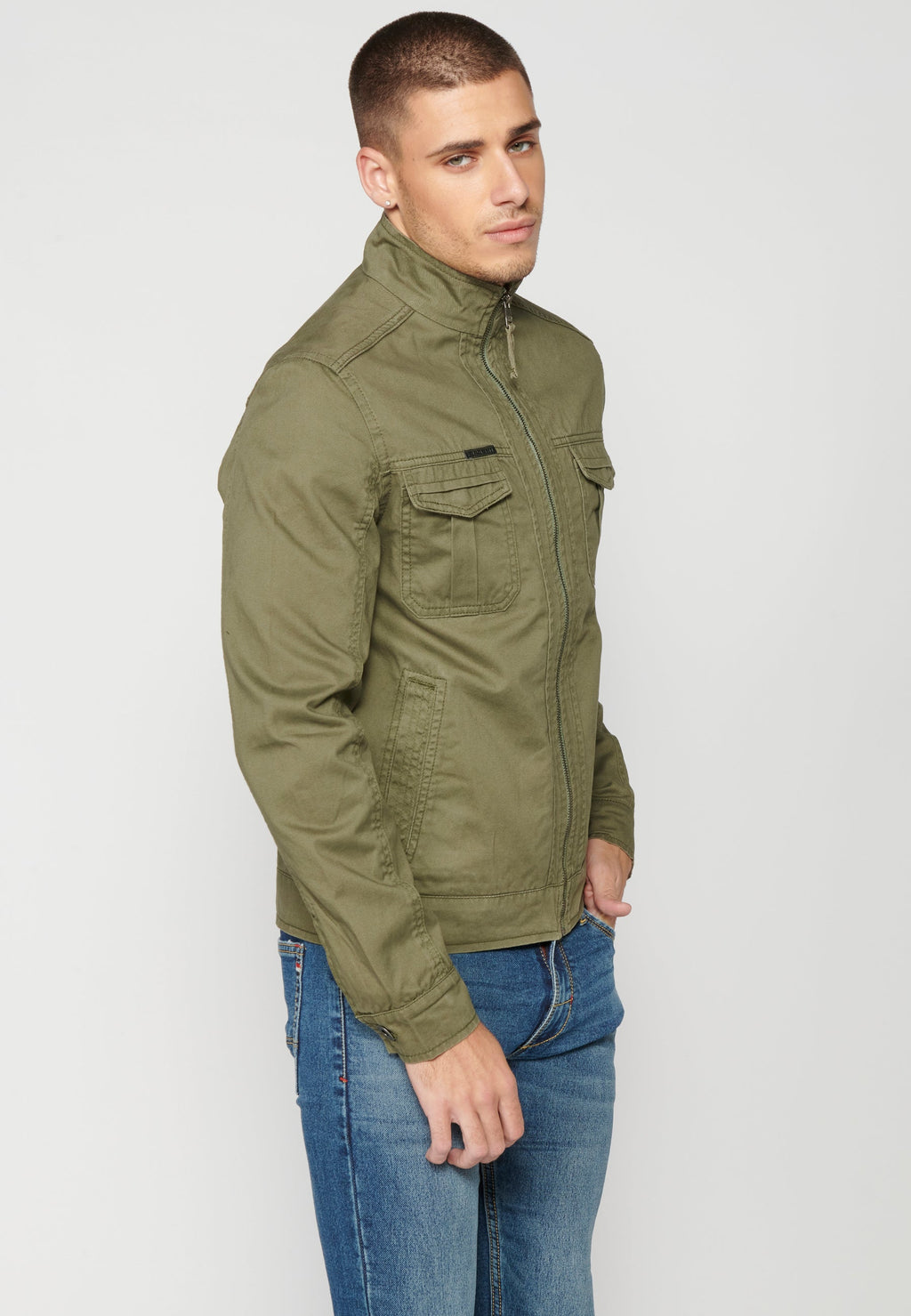 Chaqueta Cazadora Algodón Hombre Cuello Alto – Koroshi 2311JA21