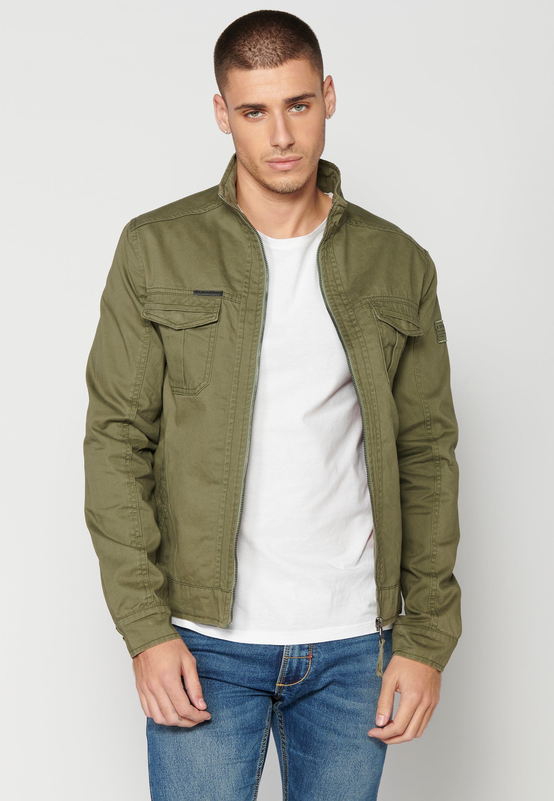 Chaqueta Cazadora Algodón Hombre Cuello Alto – Koroshi 2311JA21
