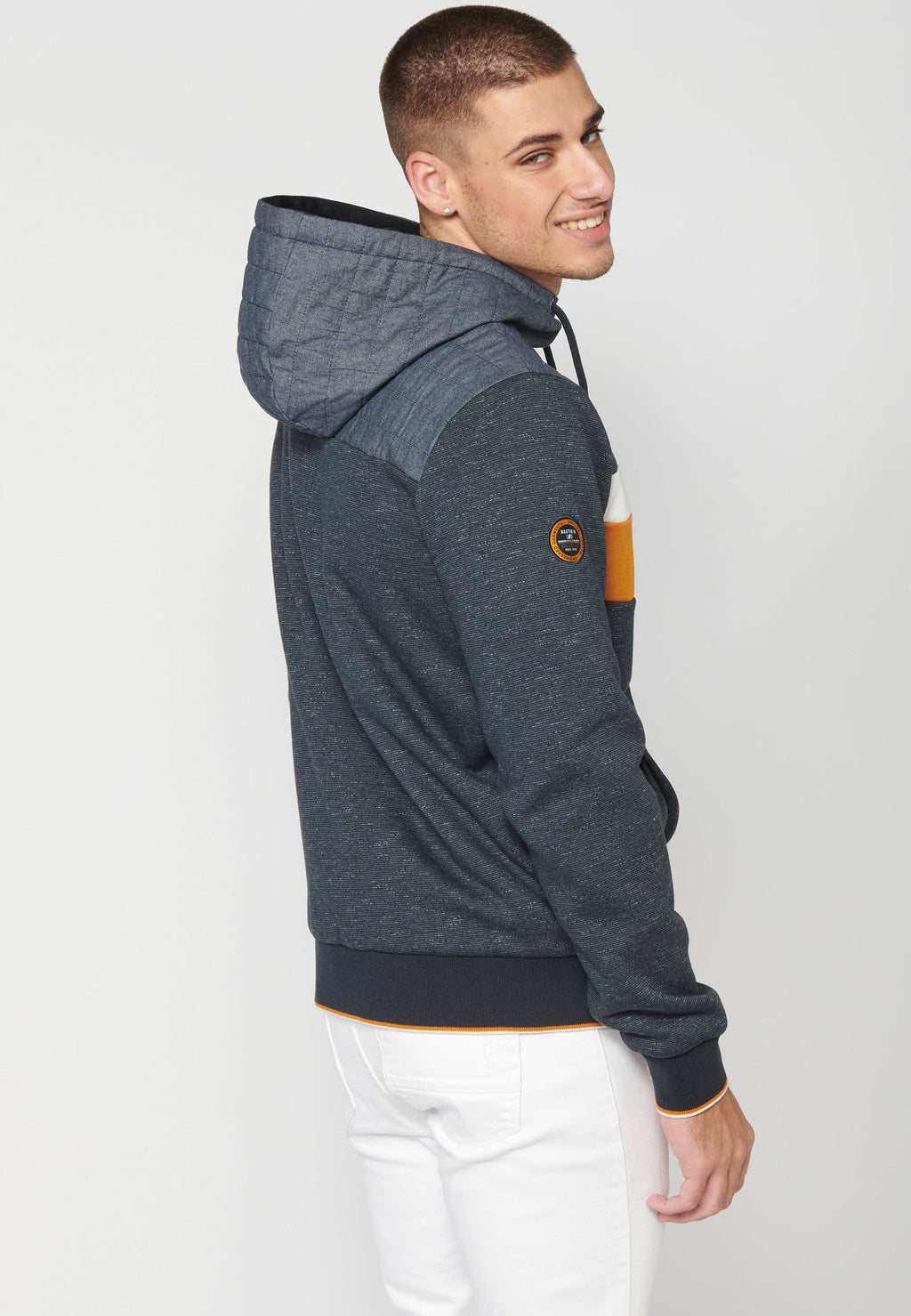 Chaqueta Sudadera Hombre con Capucha y Cremallera – Koroshi Navy