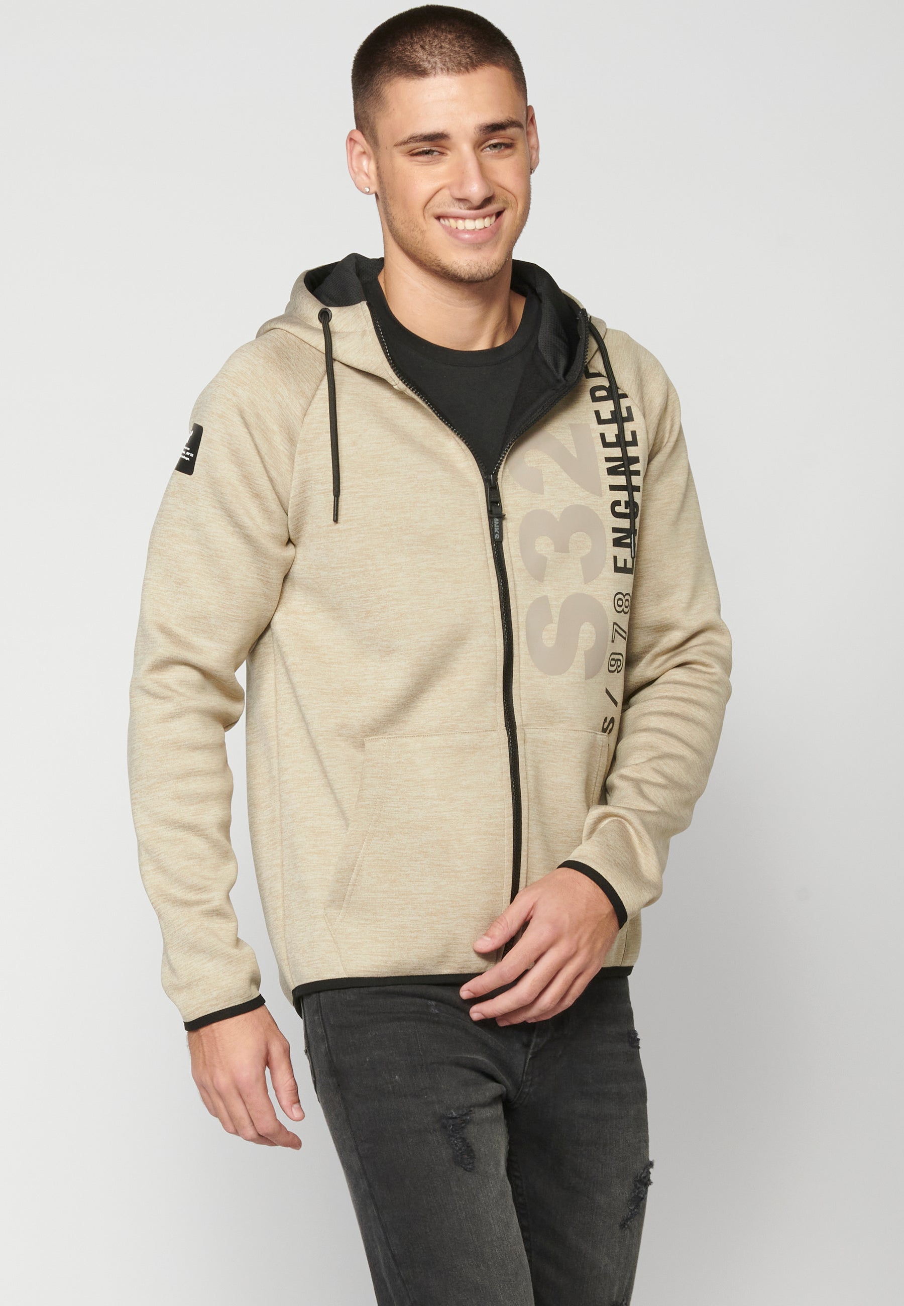 Chaqueta Sudadera Hombre con Capucha y Cremallera – Koroshi Arena
