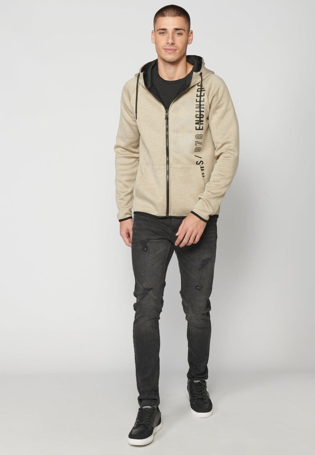 Chaqueta Sudadera Hombre con Capucha y Cremallera – Koroshi Arena