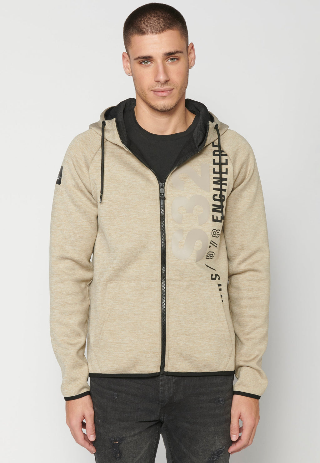 Chaqueta Sudadera Hombre con Capucha y Cremallera – Koroshi Arena