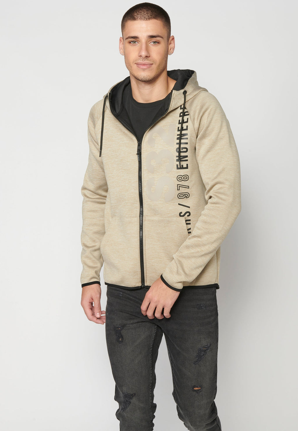 Chaqueta Sudadera Hombre con Capucha y Cremallera – Koroshi Arena
