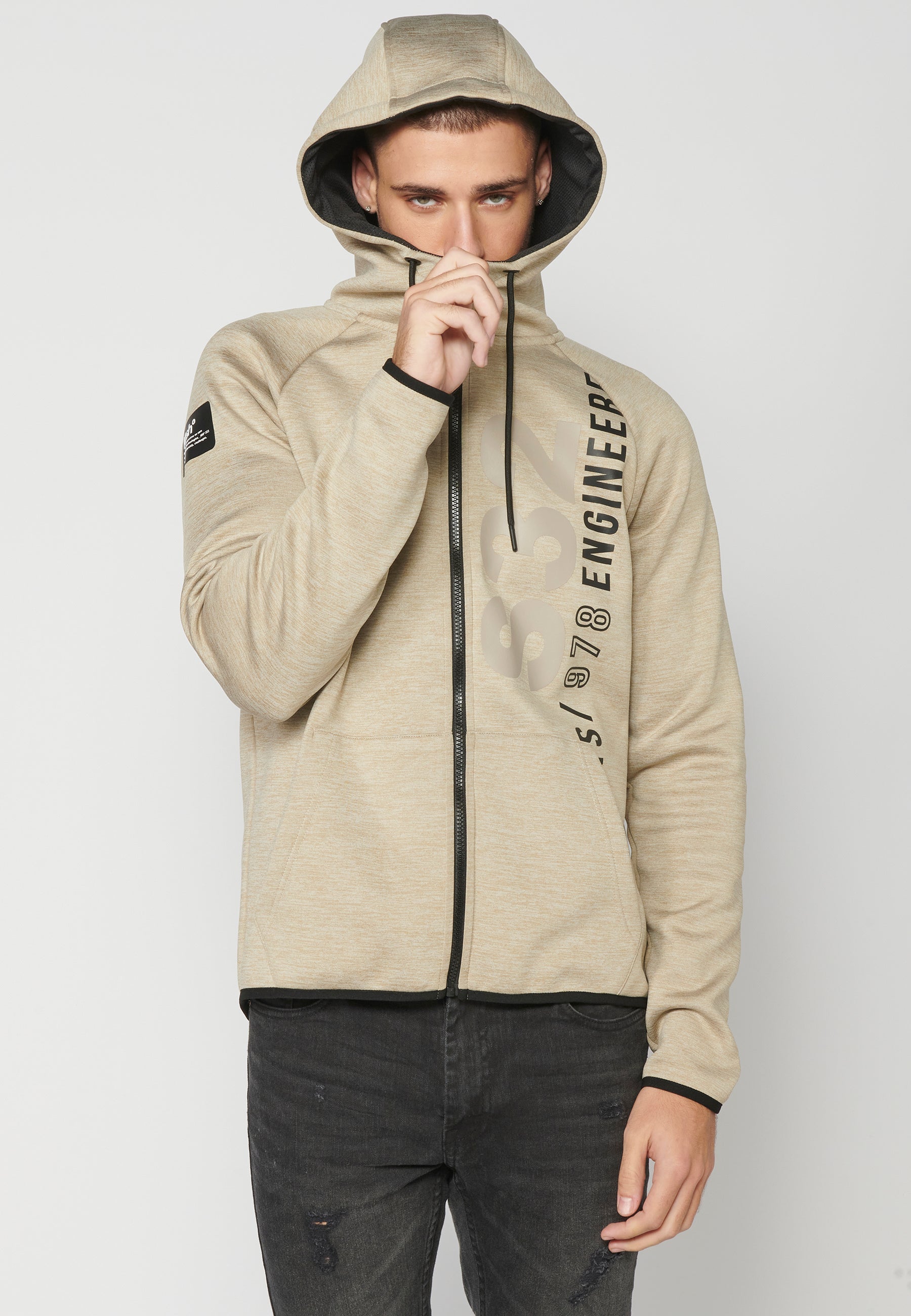 Chaqueta Sudadera Hombre con Capucha y Cremallera – Koroshi Arena