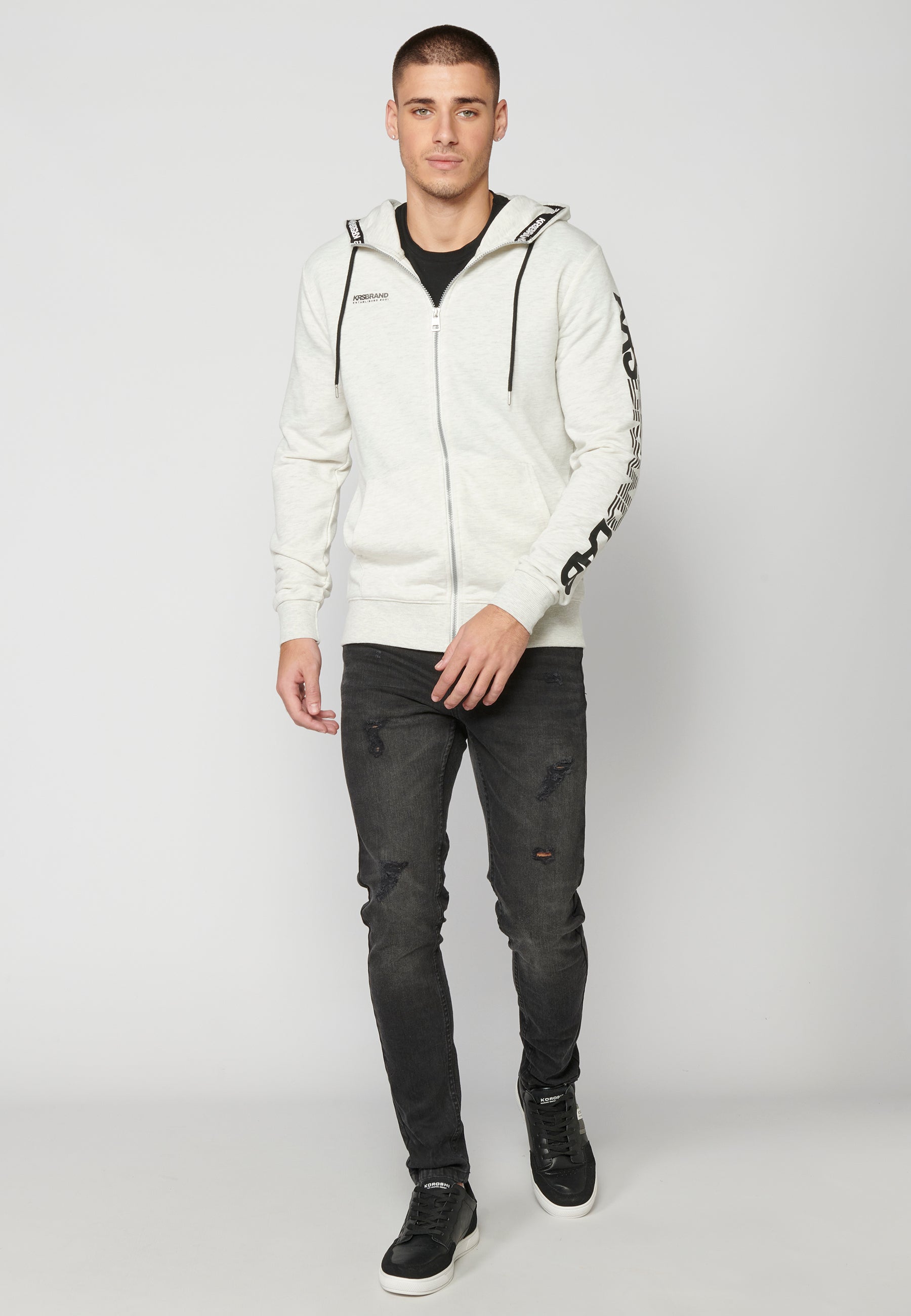 Chaqueta Sudadera Hombre con Capucha y Cremallera – Koroshi 2311JA75