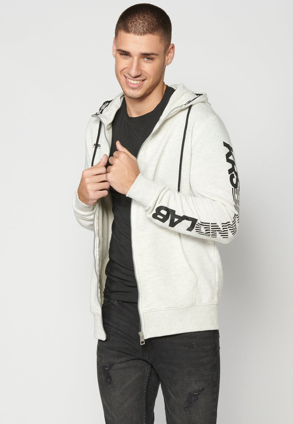 Chaqueta Sudadera Hombre con Capucha y Cremallera – Koroshi 2311JA75