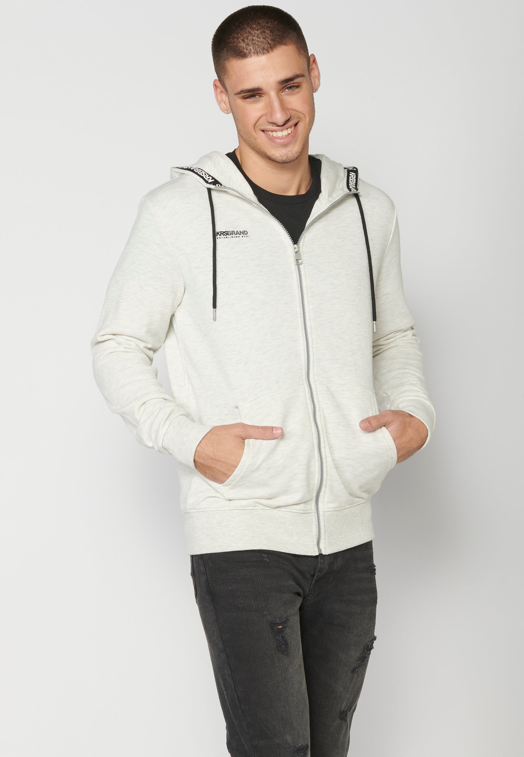 Chaqueta Sudadera Hombre con Capucha y Cremallera – Koroshi 2311JA75