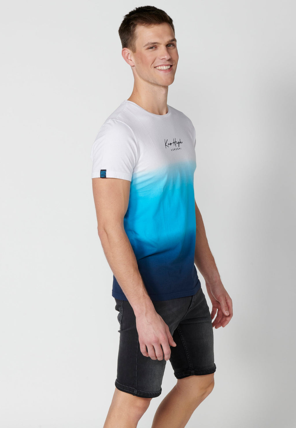 Camiseta Hombre Manga Corta Cuello Redondo Degradado – Koroshi 2311MC01