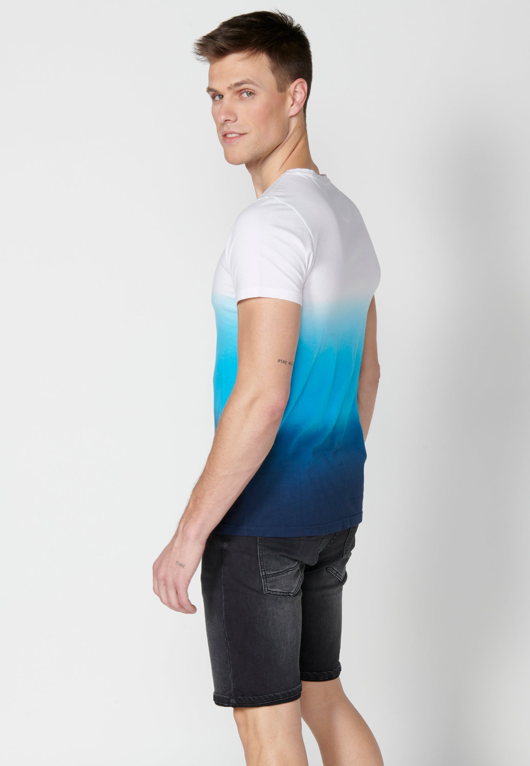 Camiseta Hombre Manga Corta Cuello Redondo Degradado – Koroshi 2311MC01