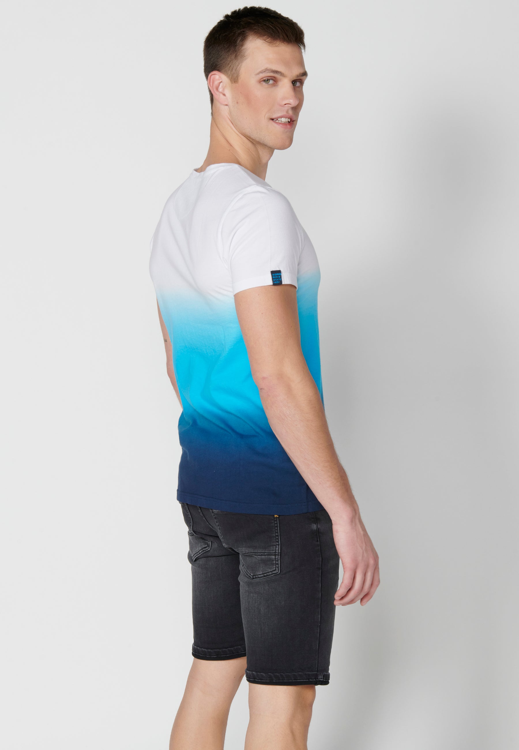 Camiseta Hombre Manga Corta Cuello Redondo Degradado – Koroshi 2311MC01