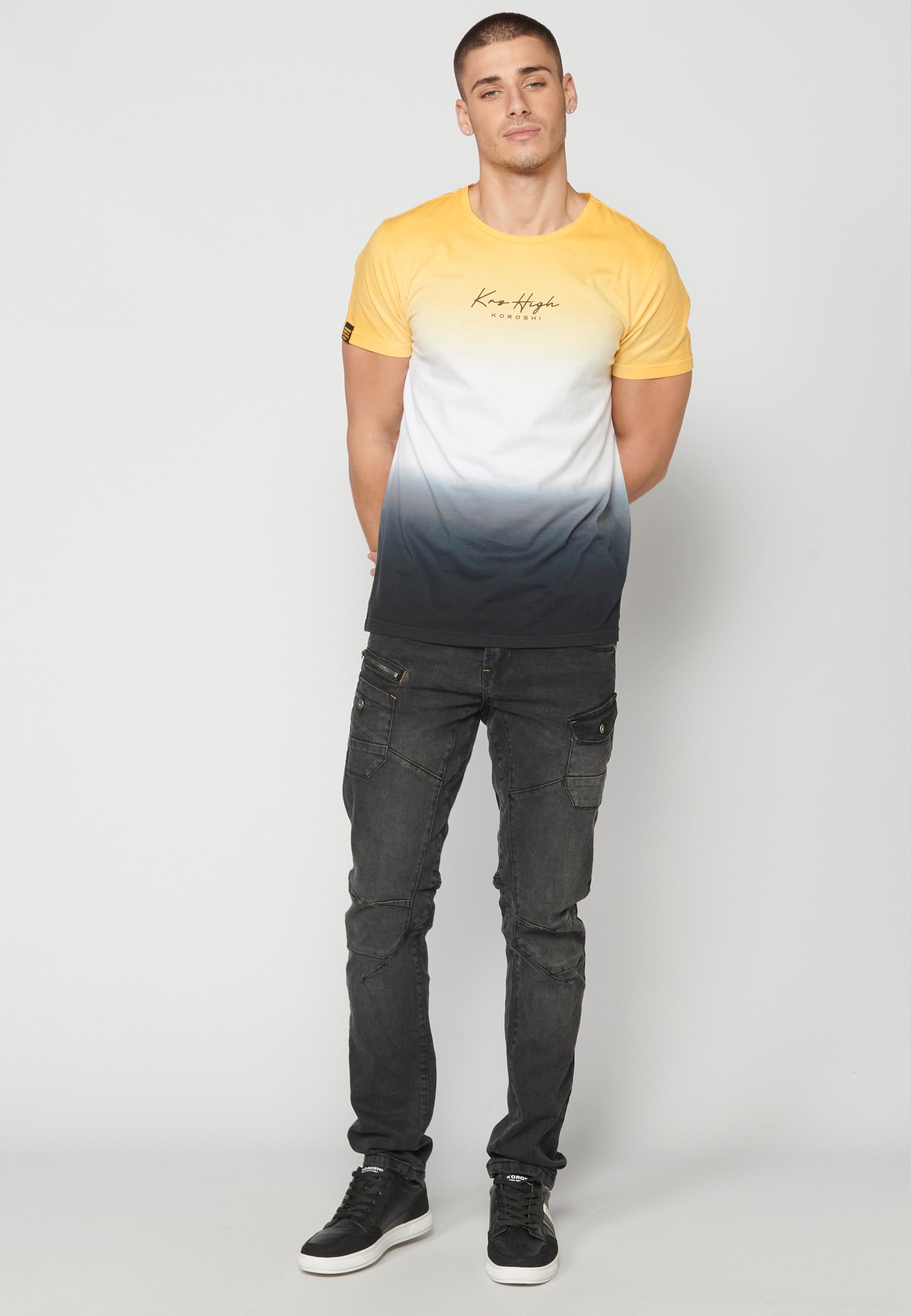 Camiseta Hombre Manga Corta Cuello Redondo Degradado – Koroshi 2311MC01