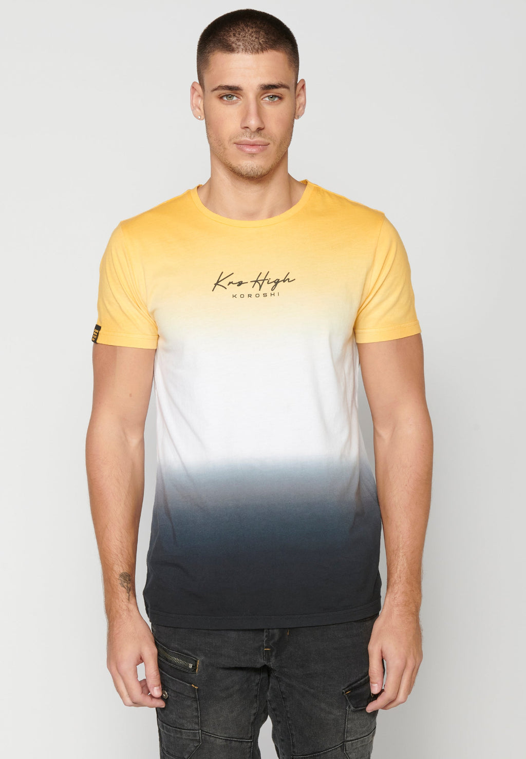 Camiseta Hombre Manga Corta Cuello Redondo Degradado – Koroshi 2311MC01