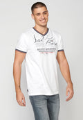 Camiseta Hombre Manga Corta Cuello Pico Estampada – Koroshi 2311MC04