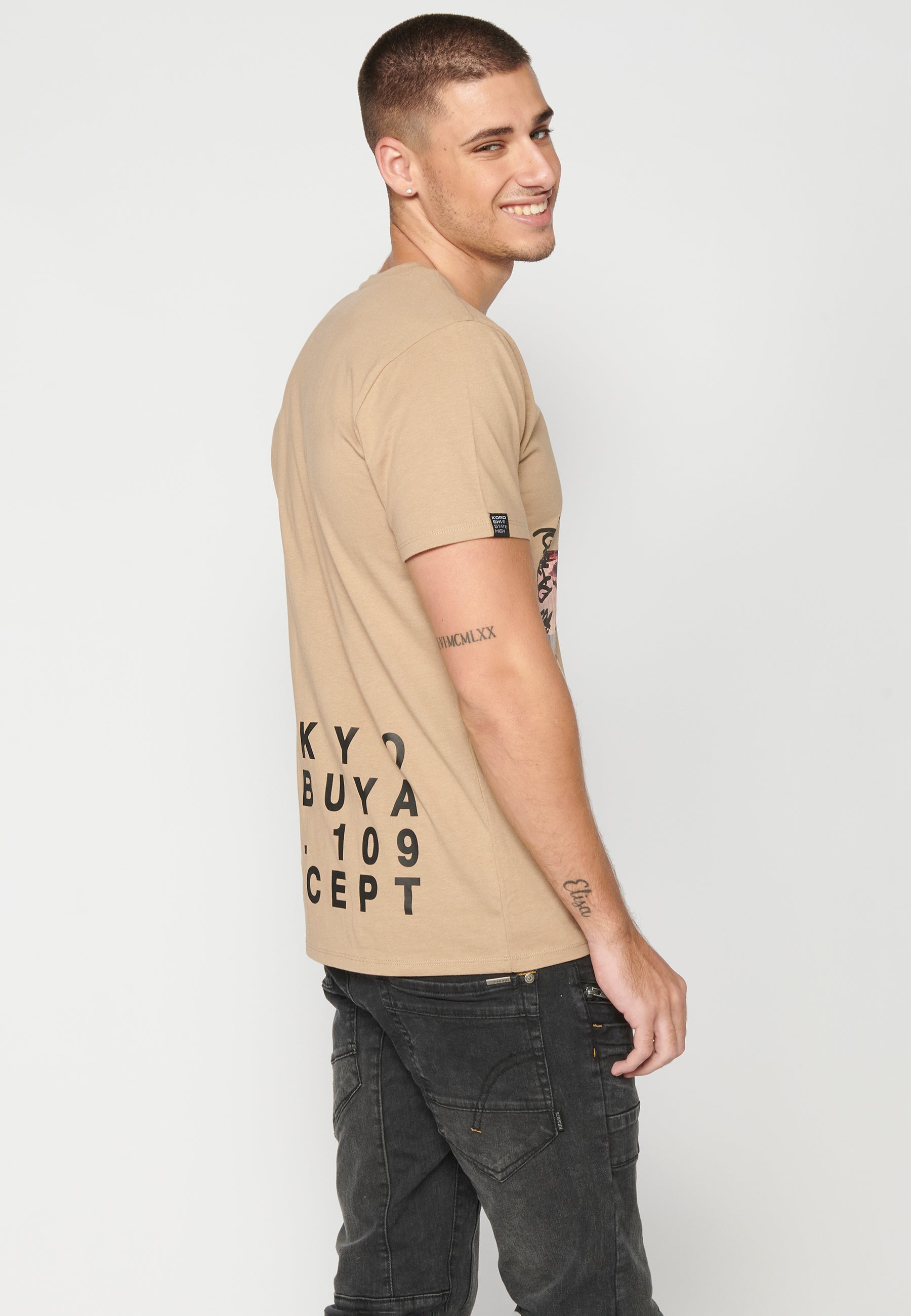 Camiseta Hombre Manga Corta Cuello Redondo Estampados – Koroshi 2311MC28