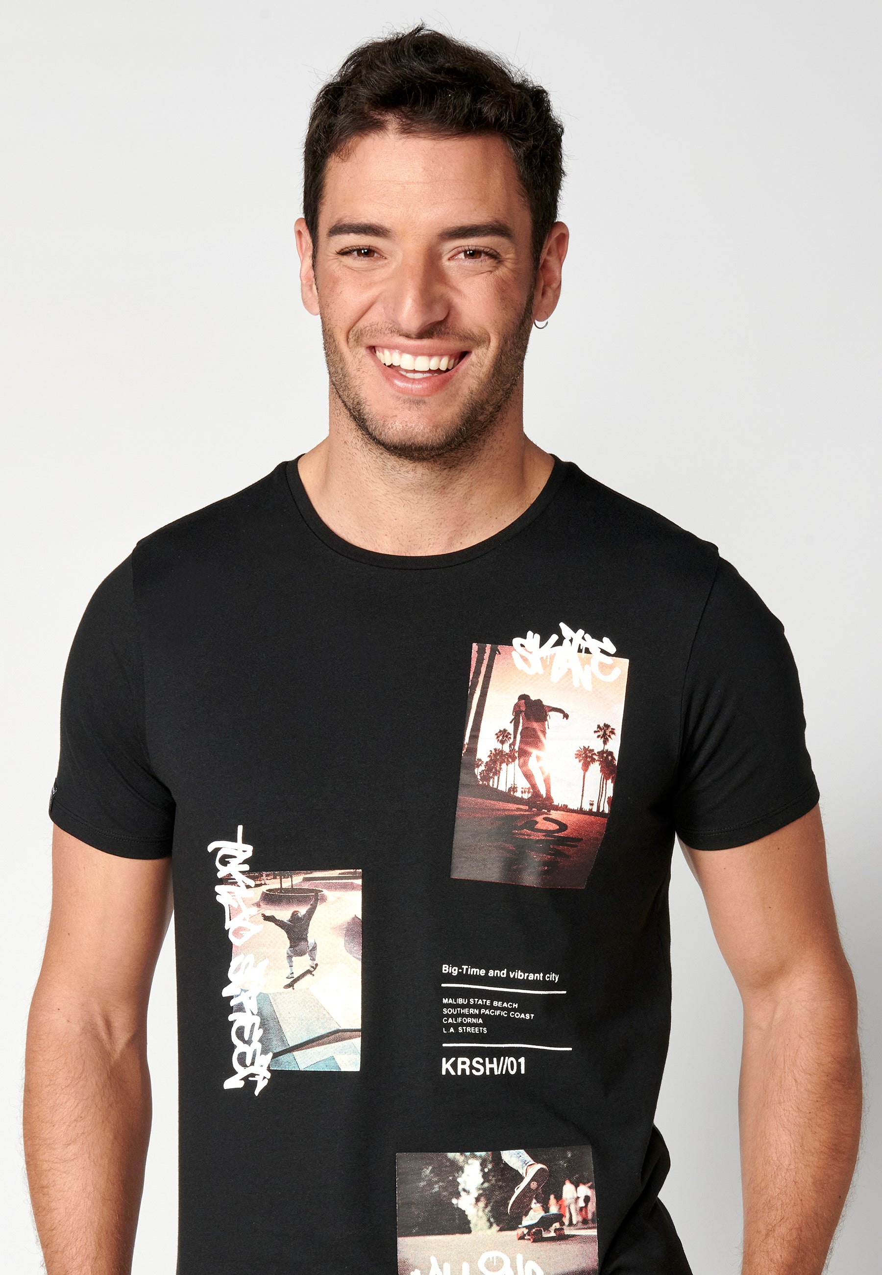 Camiseta Hombre Manga Corta Cuello Redondo Estampados – Koroshi 2311MC28