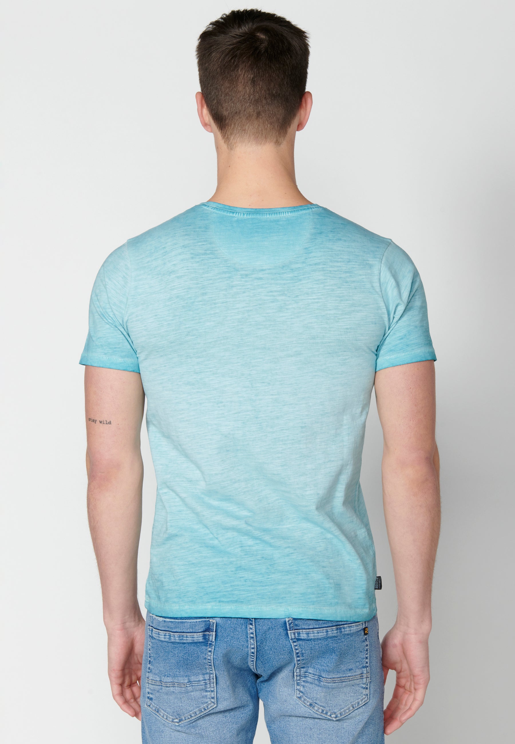 Camiseta Hombre Manga Corta Cuello Redondo Estampada – Koroshi 2311MC29