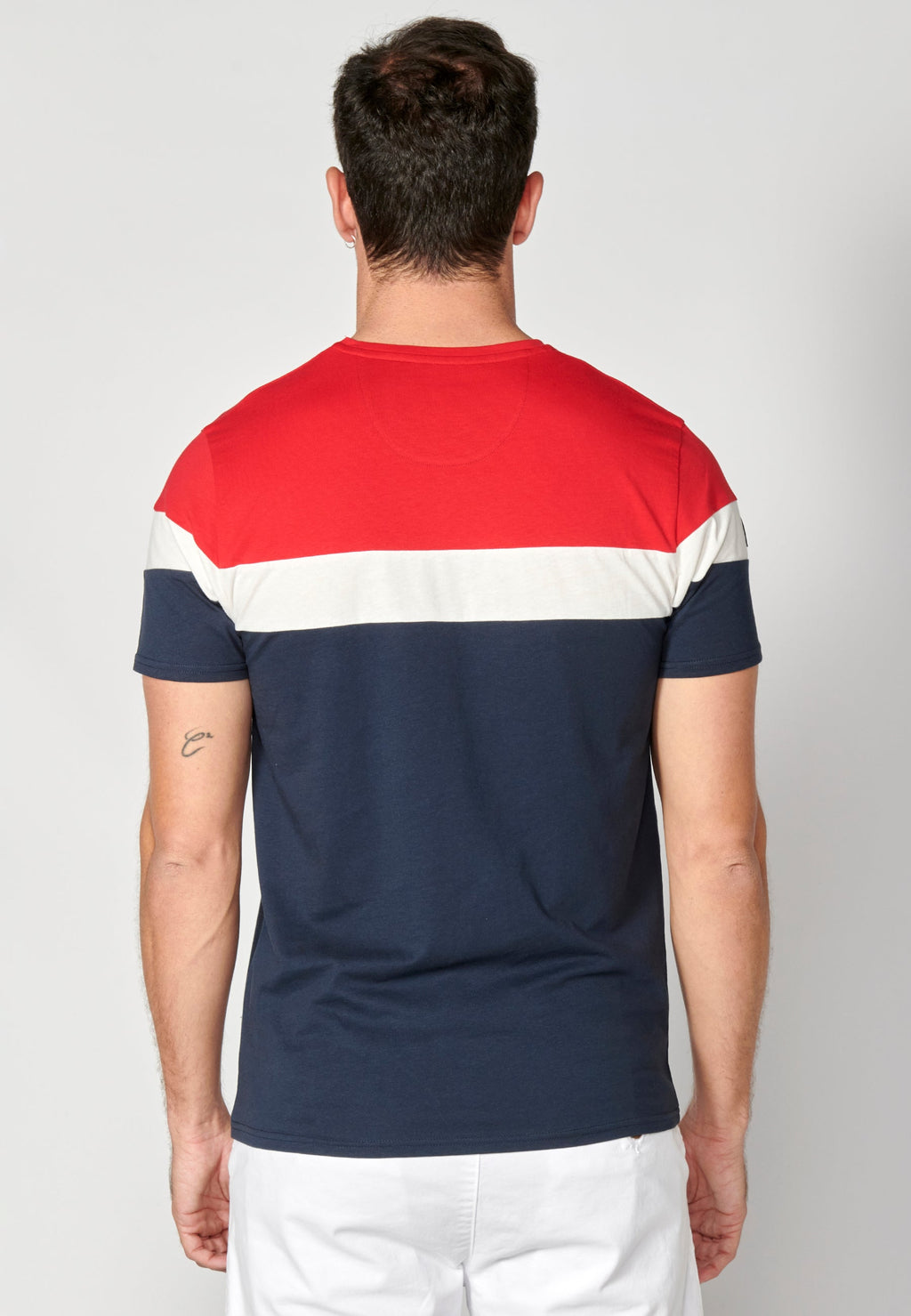 Camiseta Hombre Manga Corta Cuello Redondo Color Block – Koroshi 2311MC34
