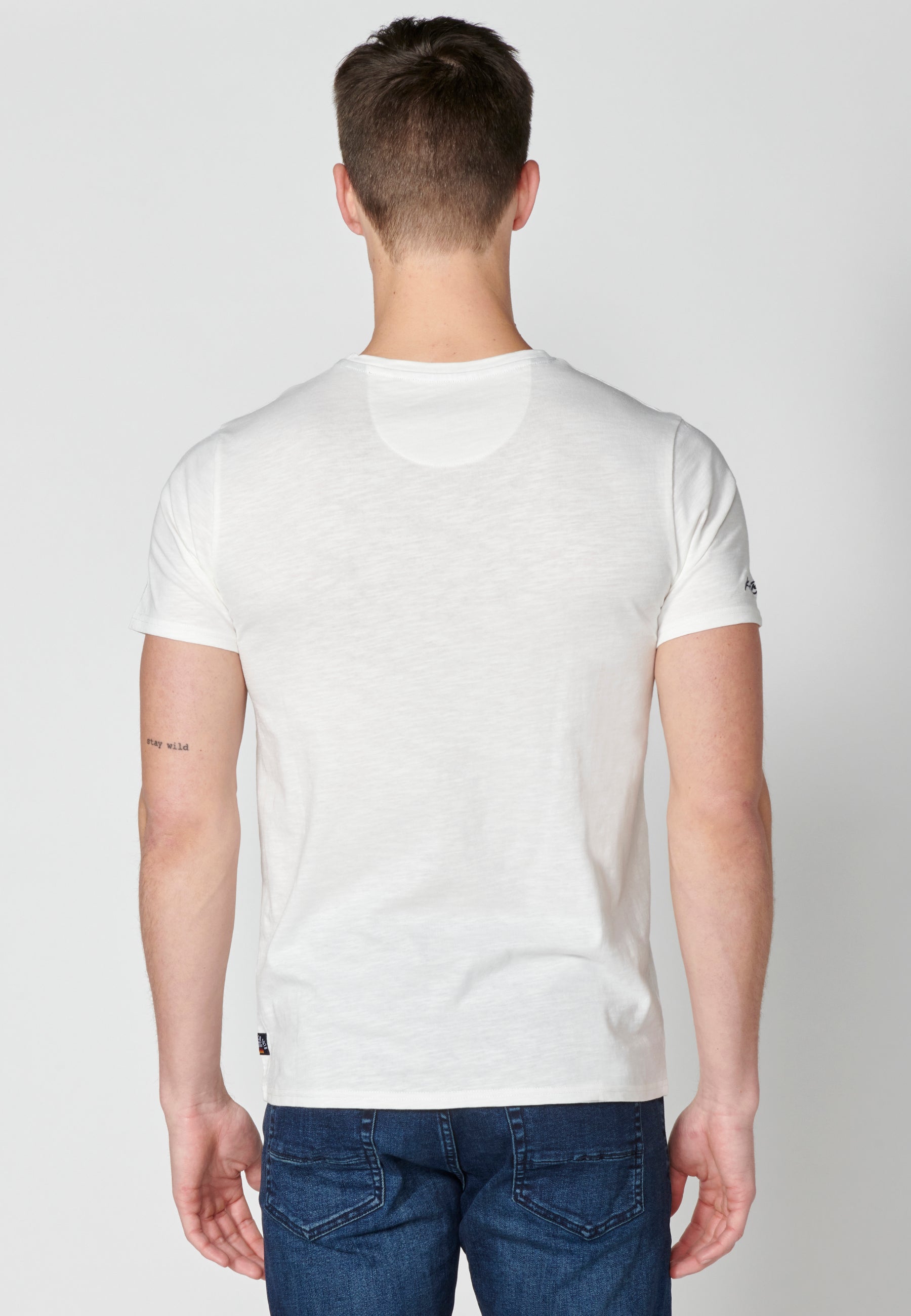 Camiseta Hombre Manga Corta Cuello Redondo Estampada – Koroshi 2311MC39