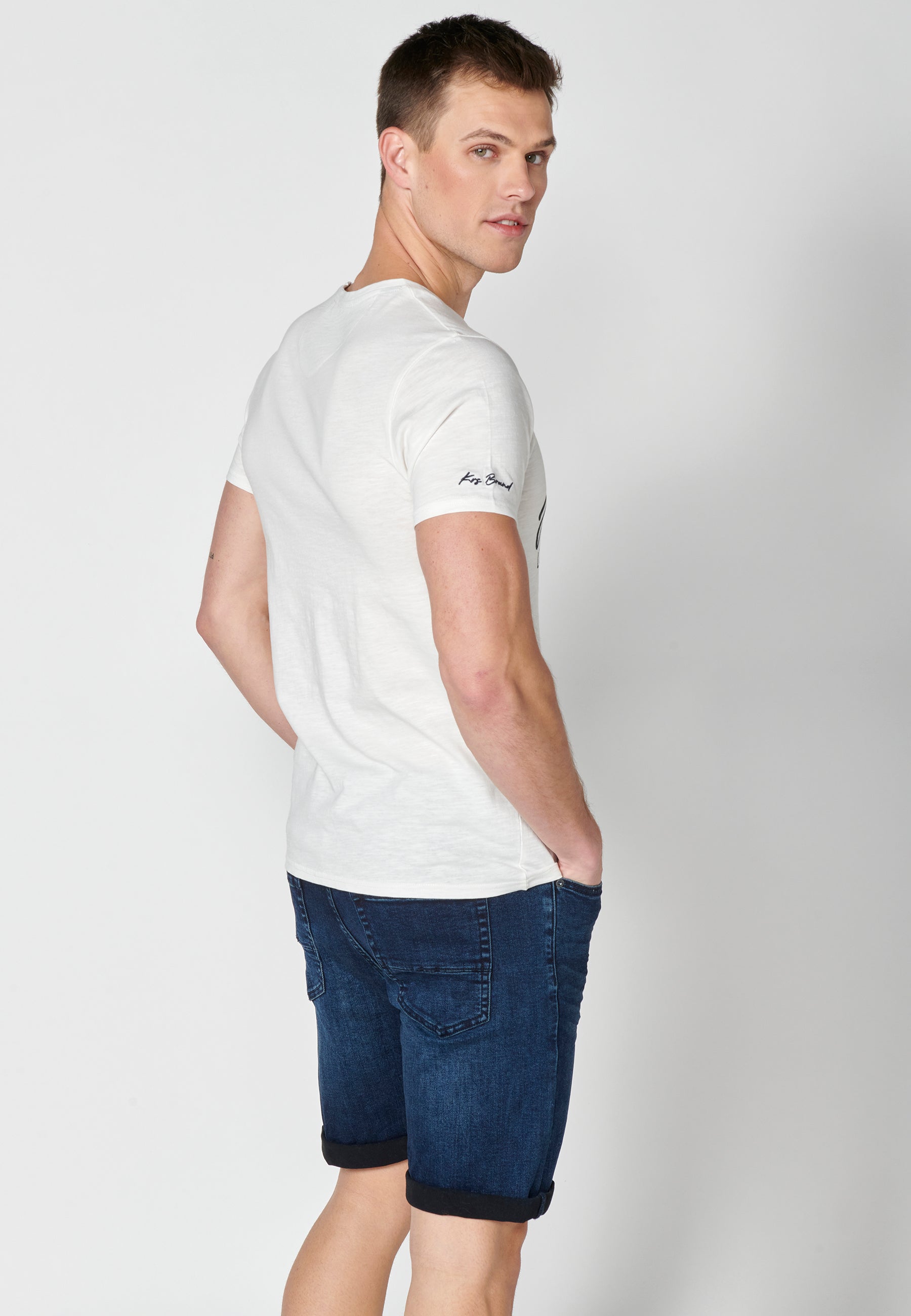 Camiseta Hombre Manga Corta Cuello Redondo Estampada – Koroshi 2311MC39