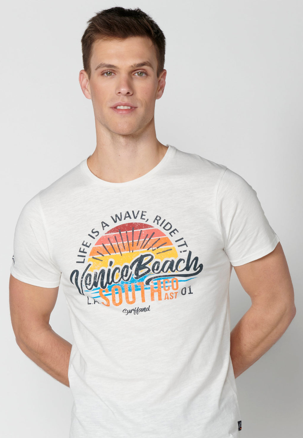 Camiseta Hombre Manga Corta Cuello Redondo Estampada – Koroshi 2311MC39