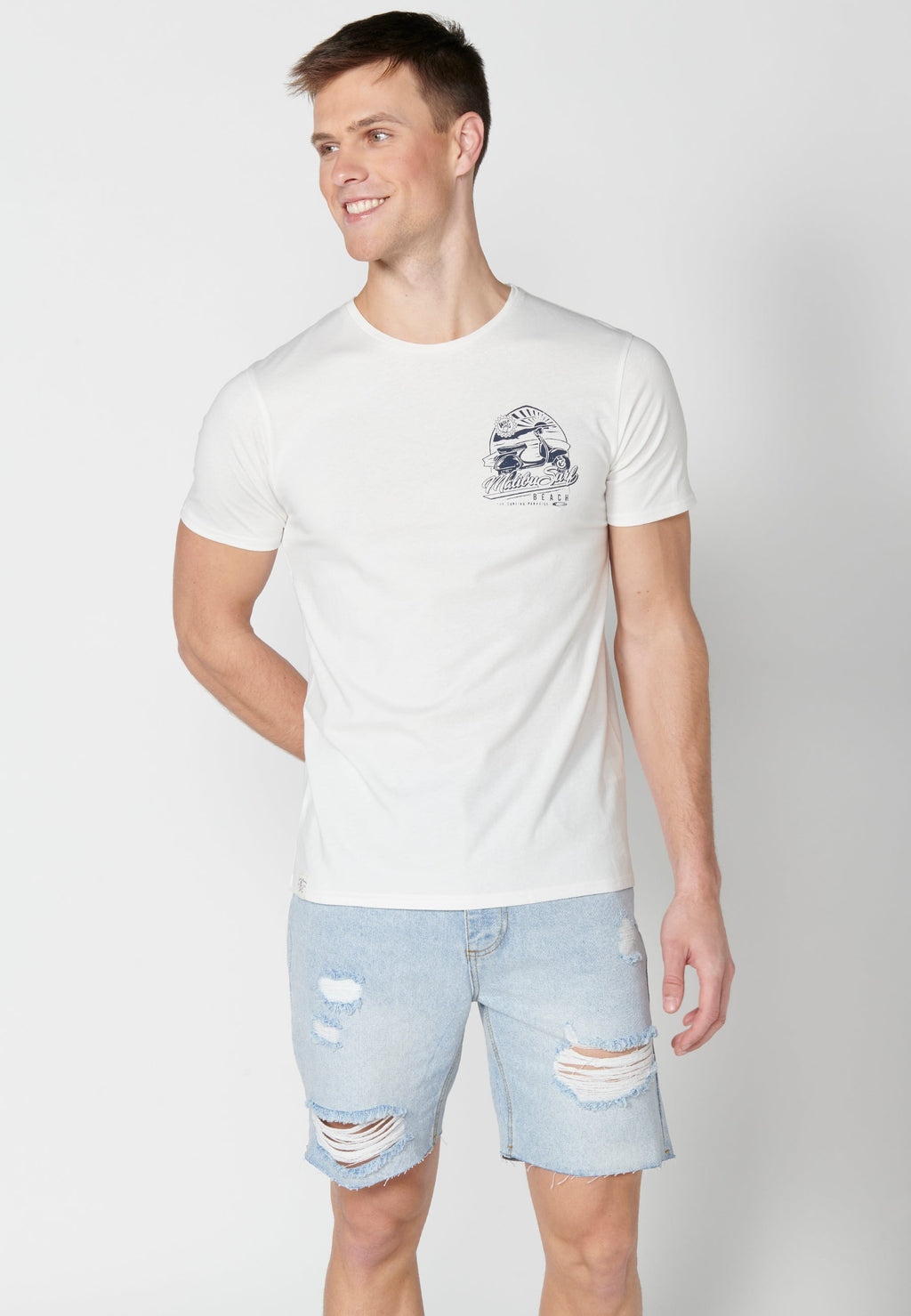 Camiseta Hombre Manga Corta Cuello Redondo Estampada – Koroshi 2311MC42