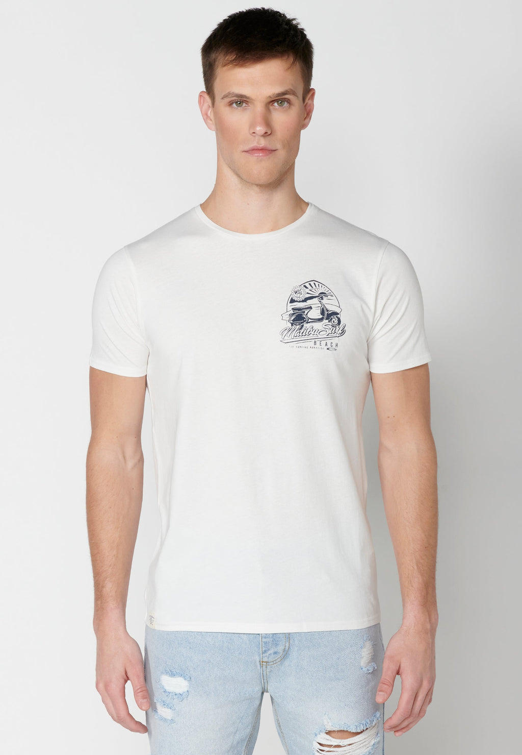 Camiseta Hombre Manga Corta Cuello Redondo Estampada – Koroshi 2311MC42