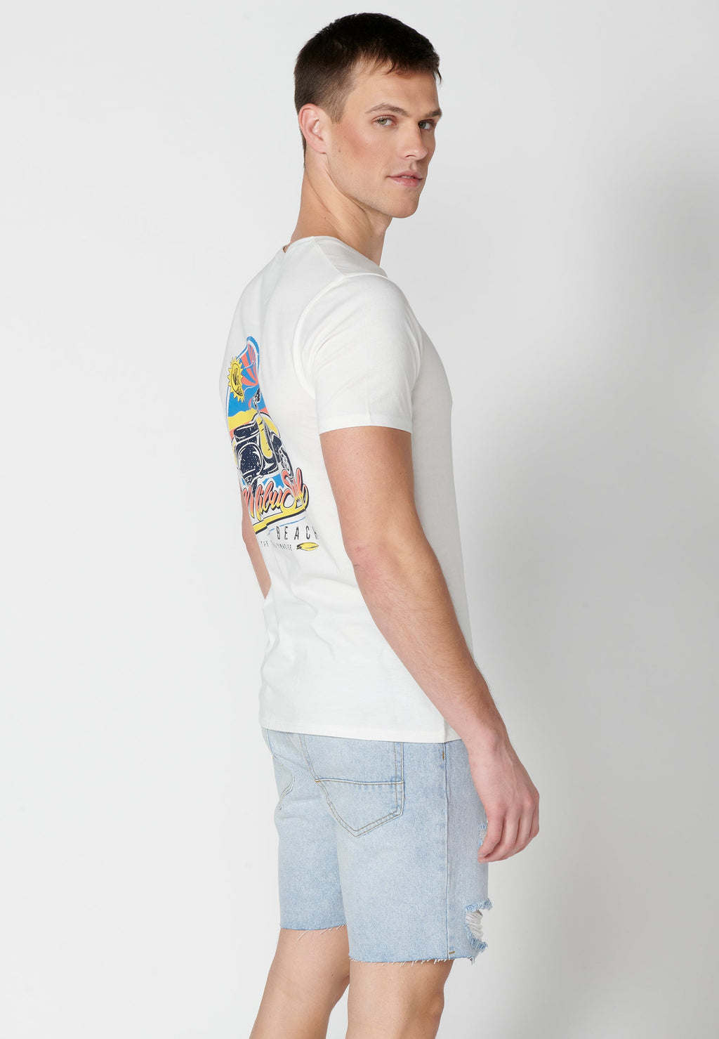 Camiseta Hombre Manga Corta Cuello Redondo Estampada – Koroshi 2311MC42