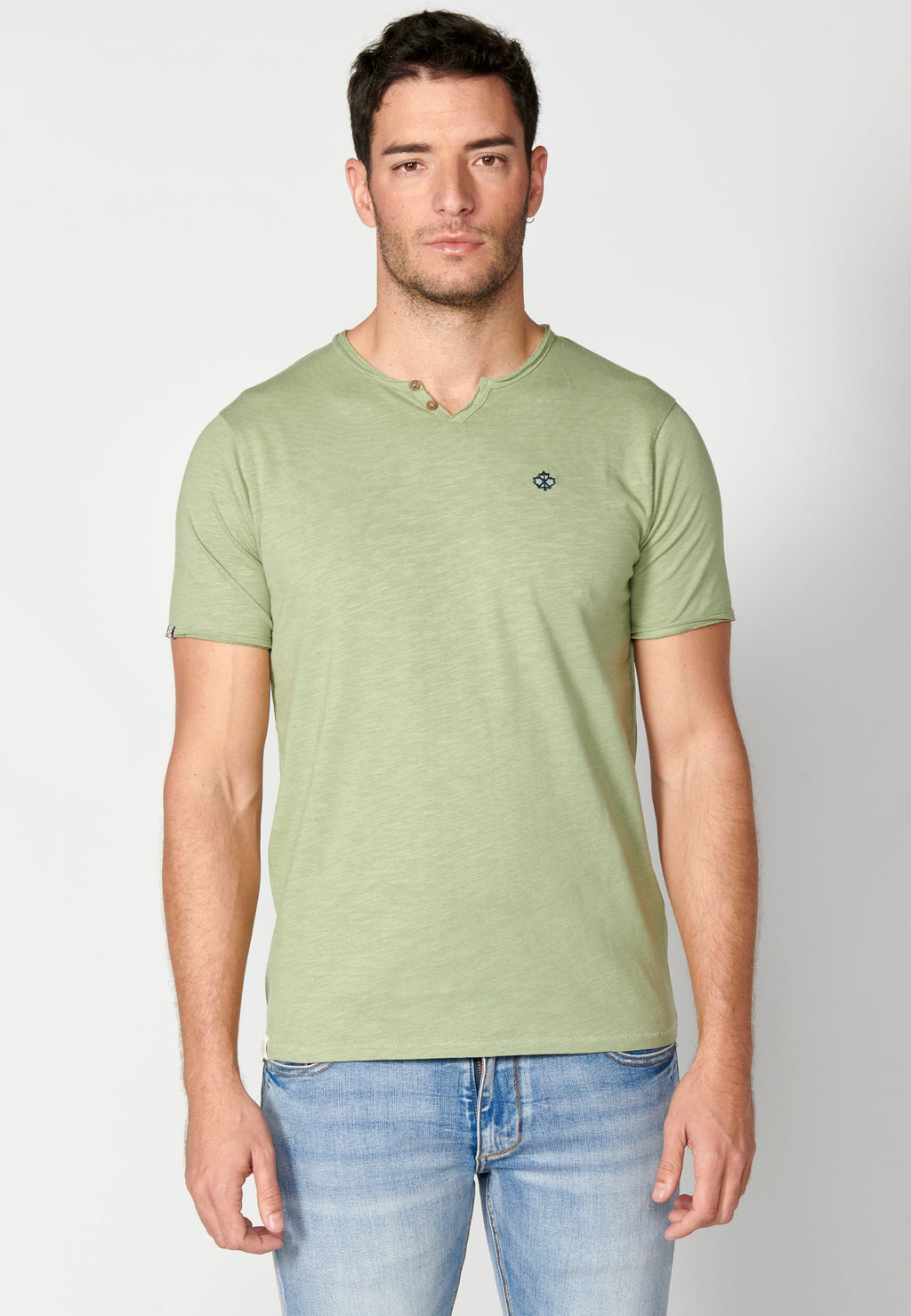 Camiseta Hombre Manga Corta Cuello con Botones – Koroshi 2311MC62