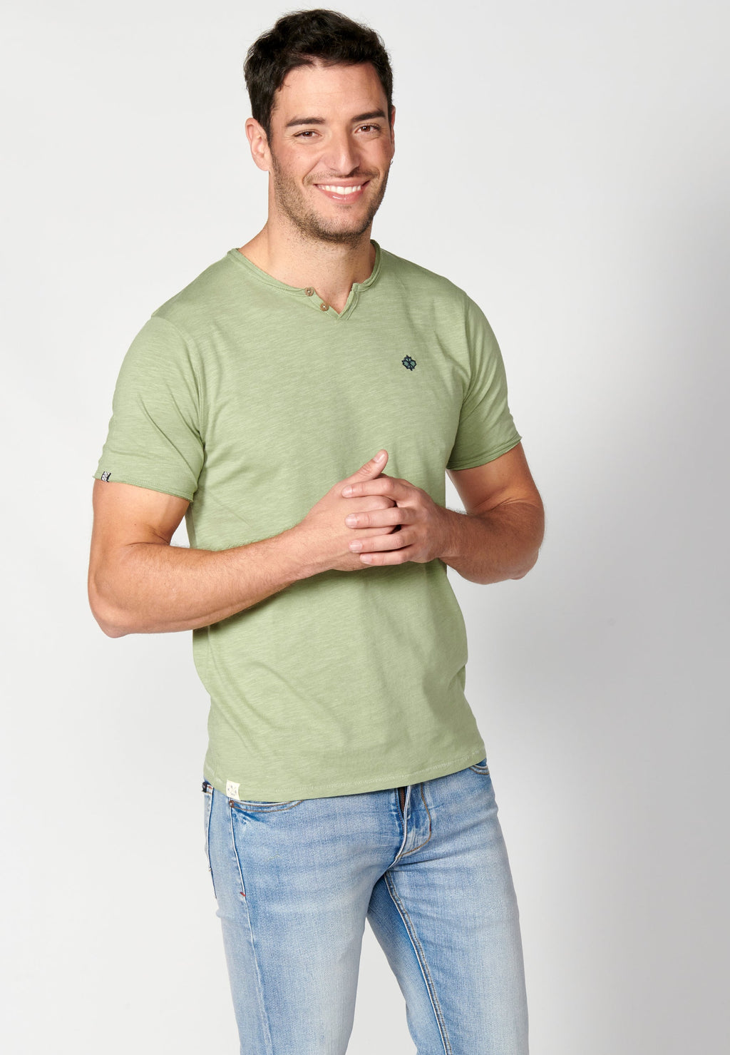 Camiseta Hombre Manga Corta Cuello con Botones – Koroshi 2311MC62