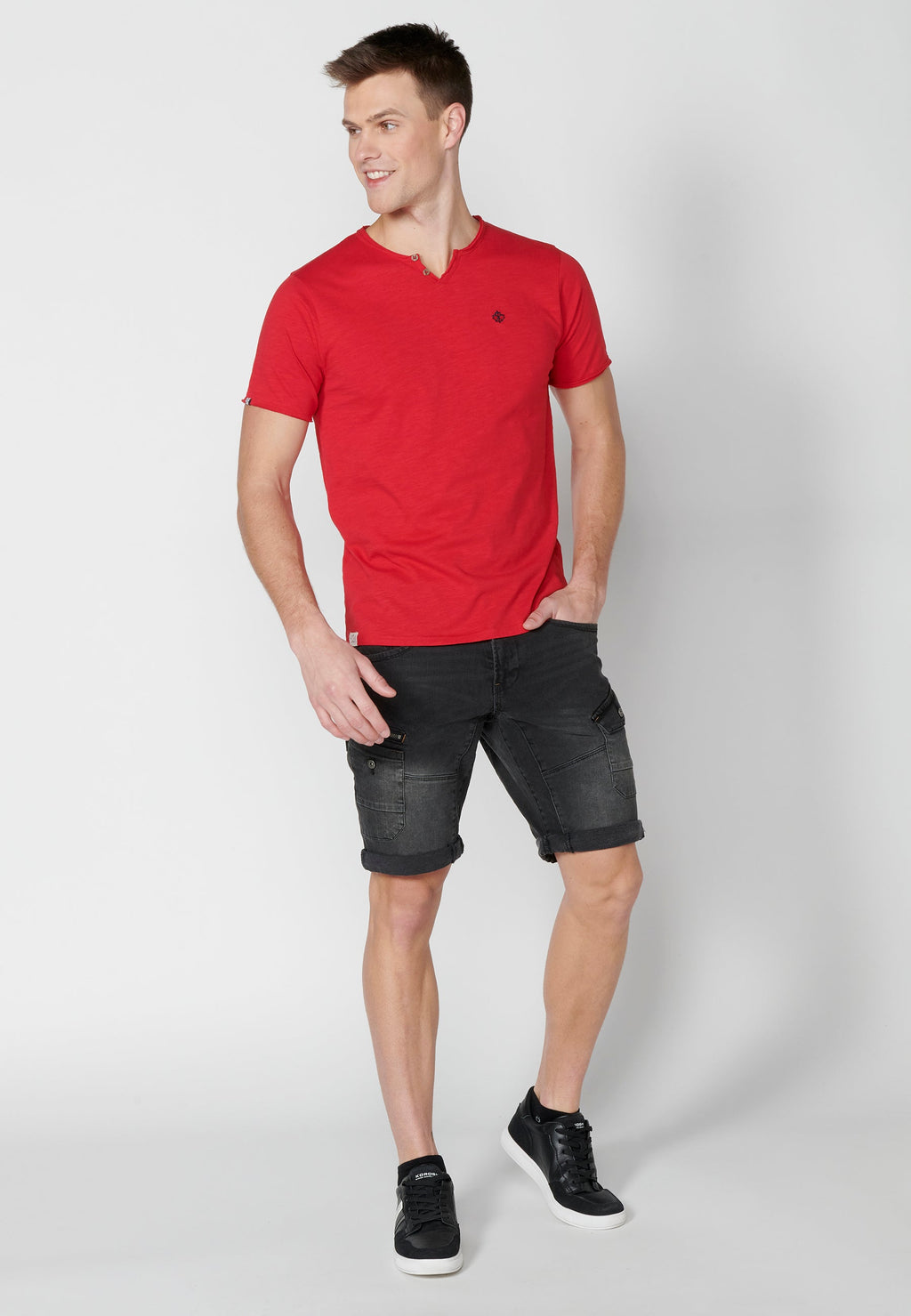 Camiseta Hombre Manga Corta Cuello con Botones – Koroshi 2311MC62