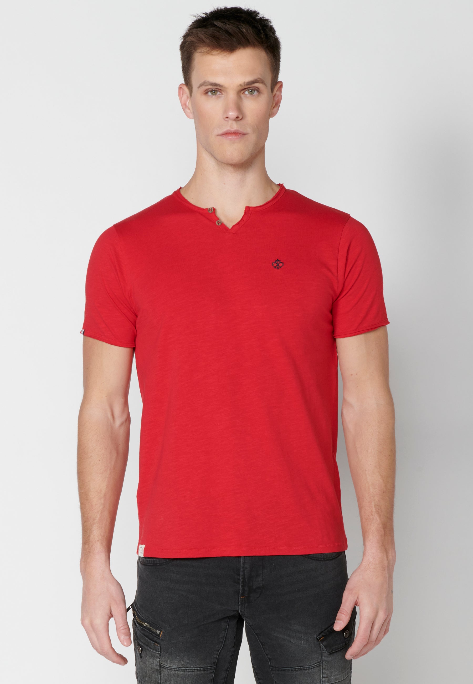 Camiseta Hombre Manga Corta Cuello con Botones – Koroshi 2311MC62