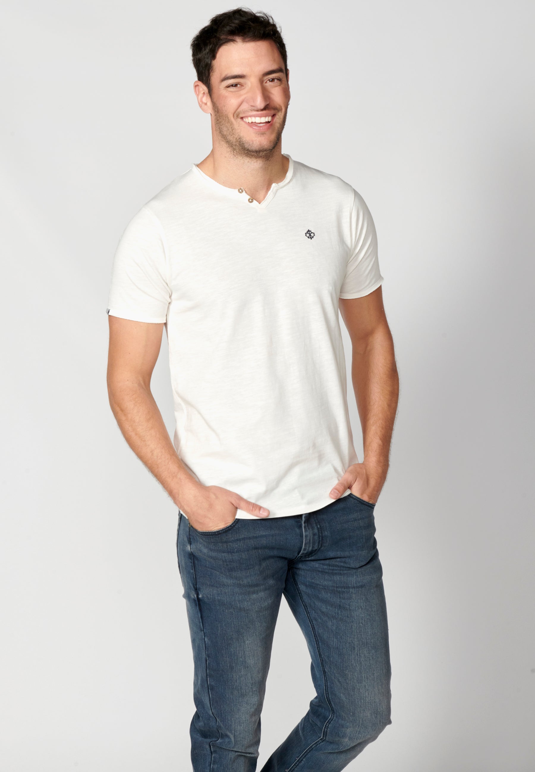 Camiseta Hombre Manga Corta Cuello con Botones – Koroshi 2311MC62