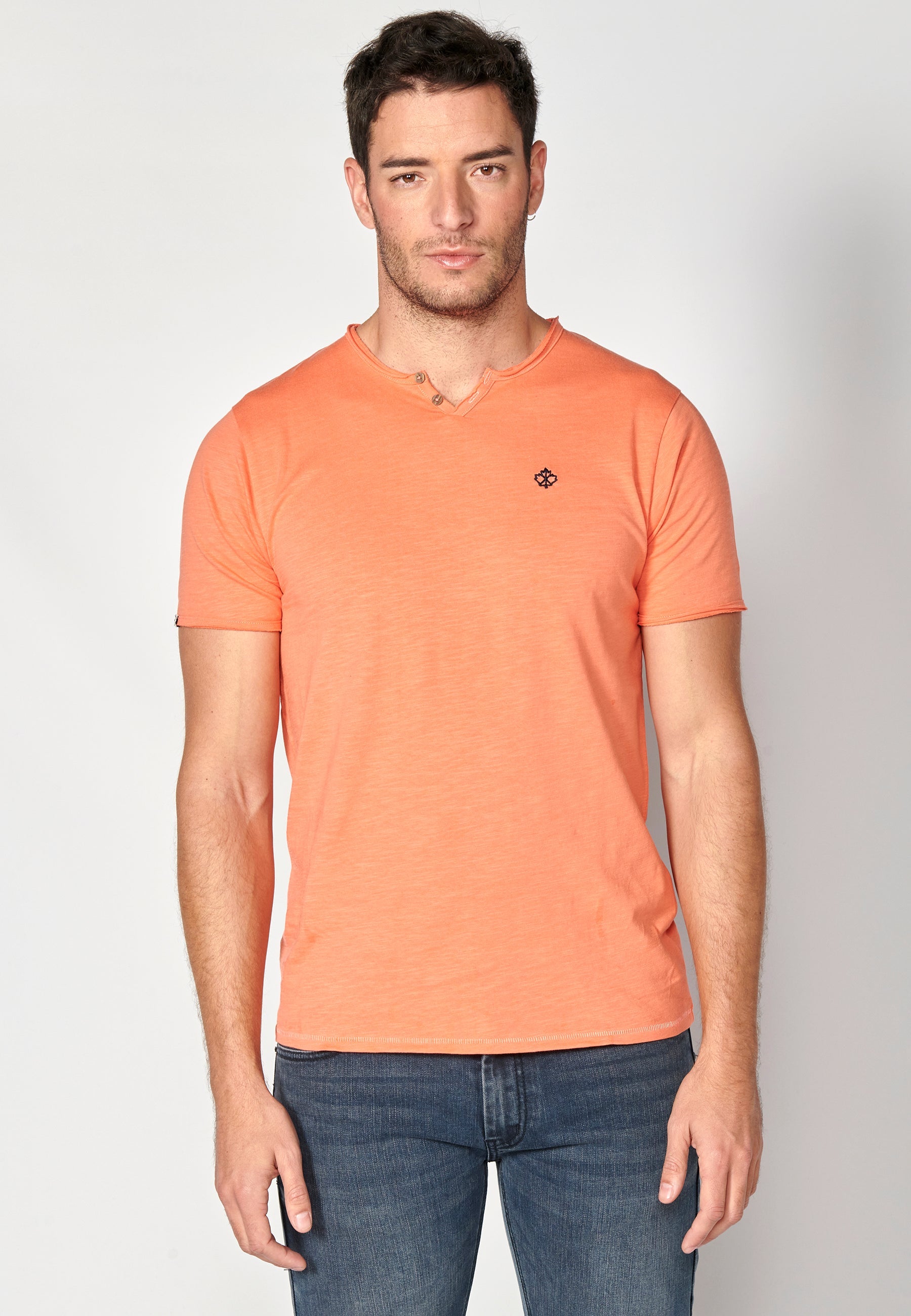 Camiseta Hombre Manga Corta Cuello con Botones – Koroshi 2311MC62