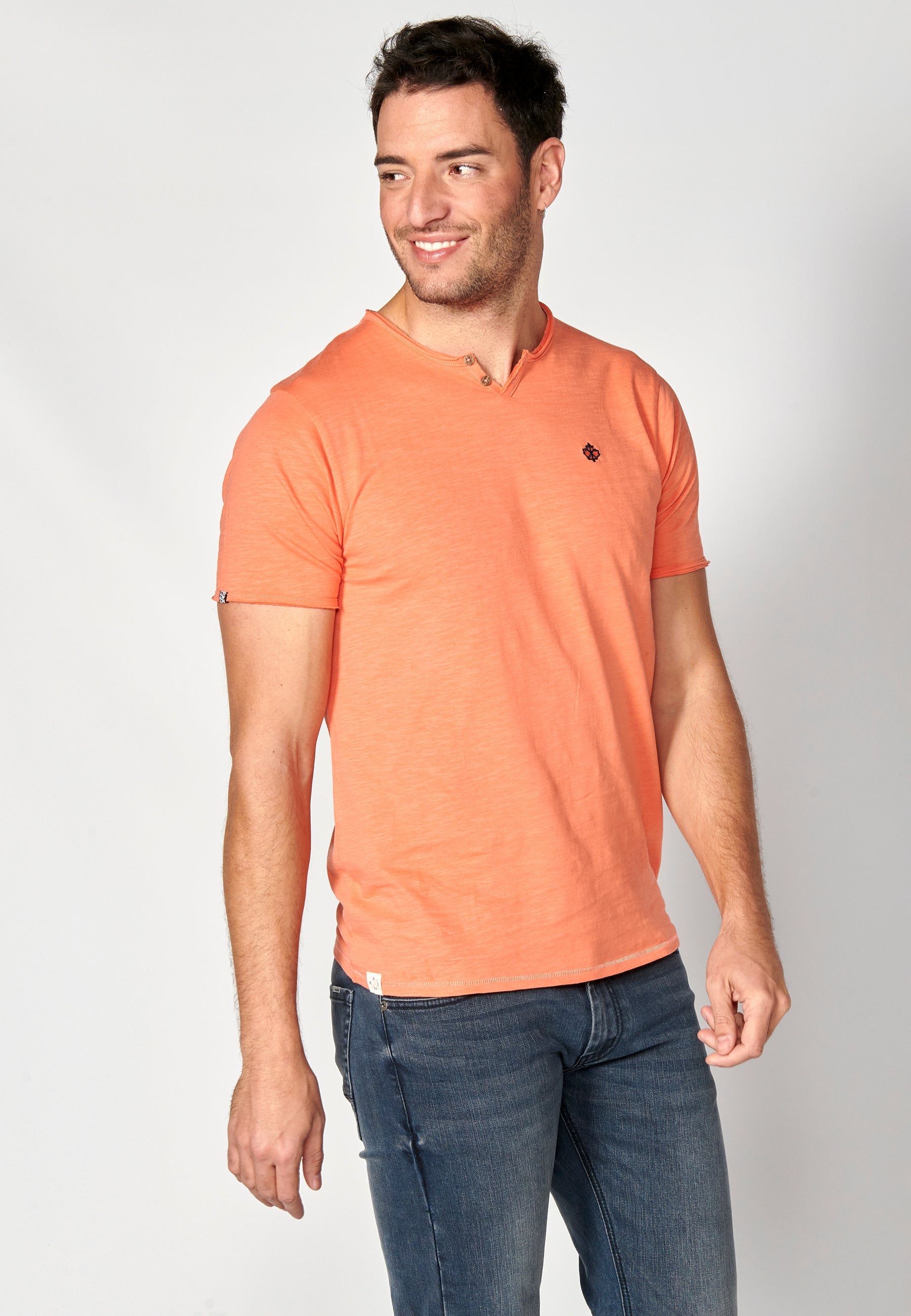 Camiseta Hombre Manga Corta Cuello con Botones – Koroshi 2311MC62