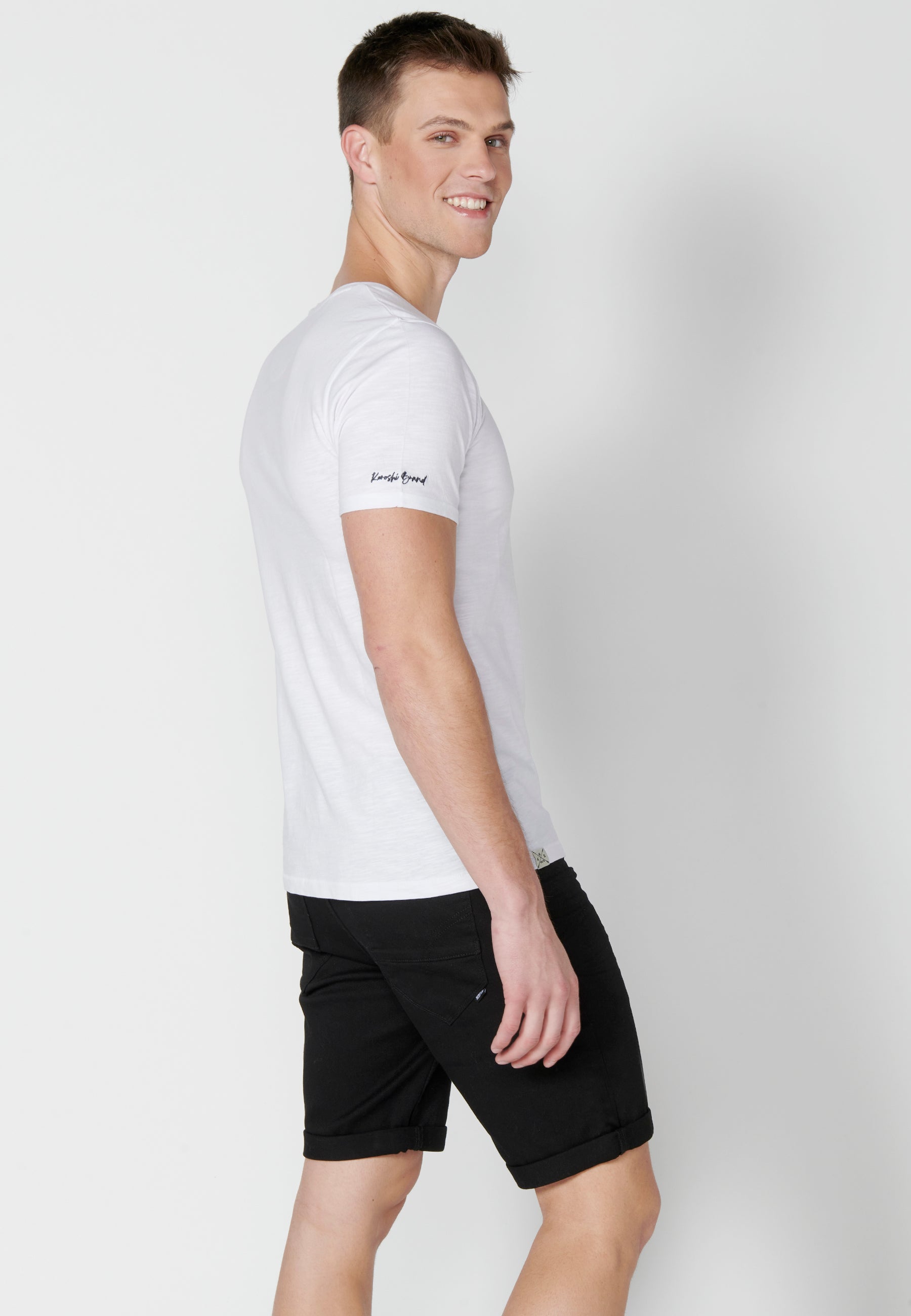 Camiseta Hombre Manga Corta Cuello Redondo Básica – Koroshi 2311MC63