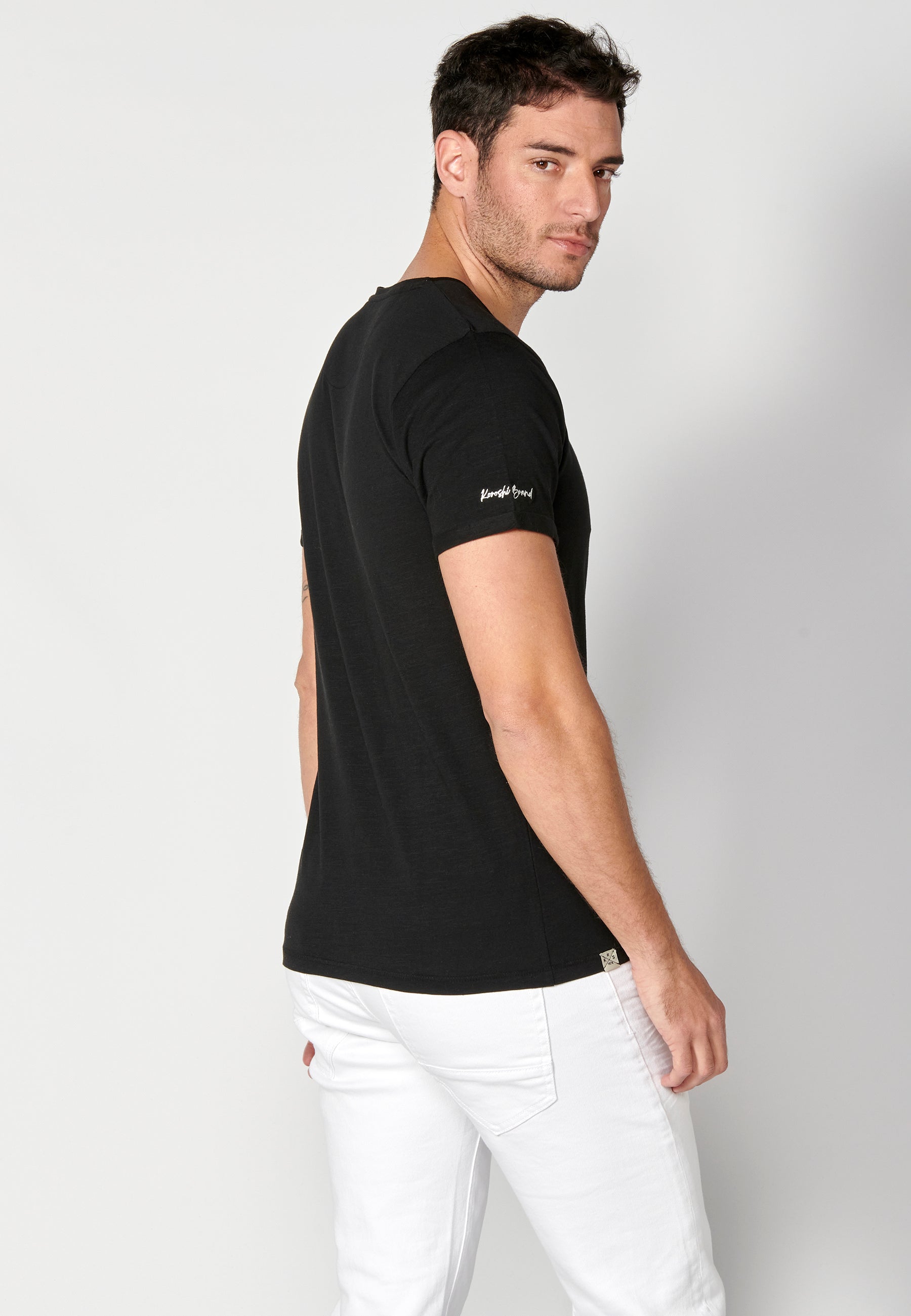 Camiseta Hombre Manga Corta Cuello Redondo Básica – Koroshi 2311MC63