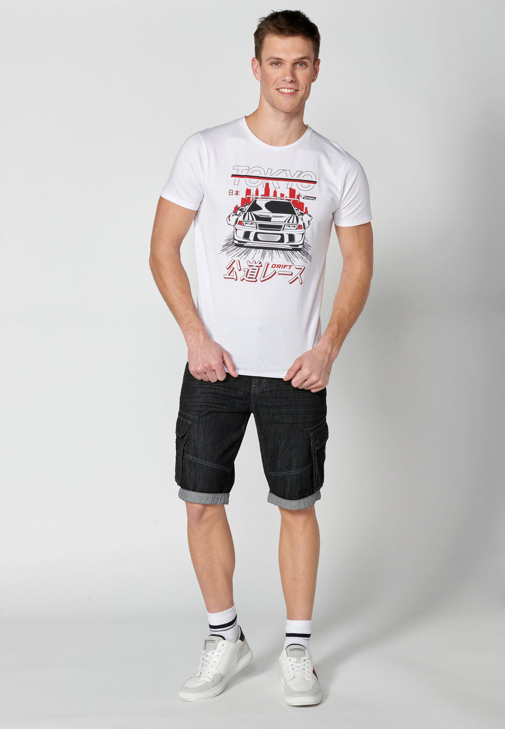 Camiseta Hombre Manga Corta Cuello Redondo Estampada – Koroshi 2311MC72