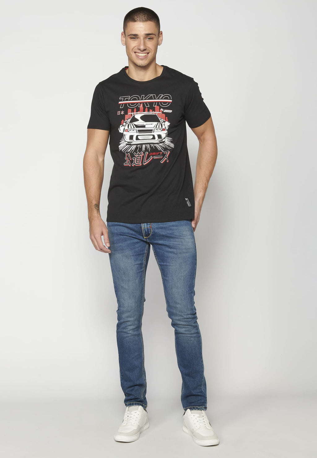 Camiseta Hombre Manga Corta Cuello Redondo Estampada – Koroshi 2311MC72