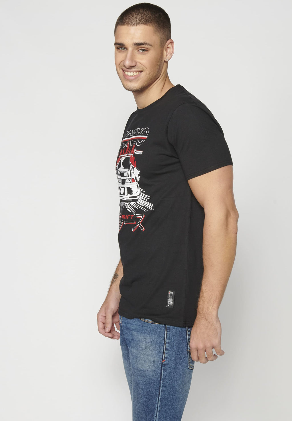 Camiseta Hombre Manga Corta Cuello Redondo Estampada – Koroshi 2311MC72