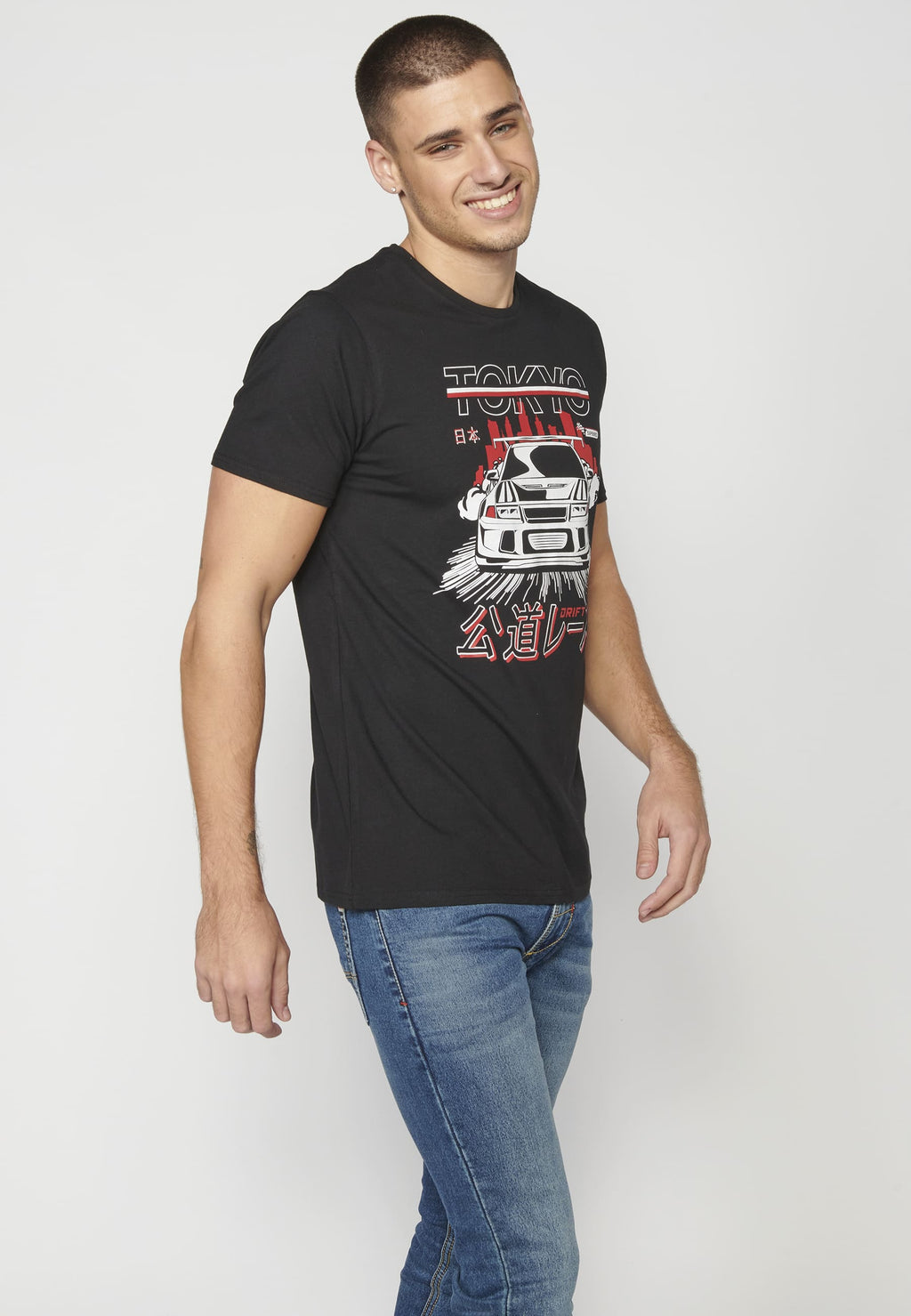 Camiseta Hombre Manga Corta Cuello Redondo Estampada – Koroshi 2311MC72