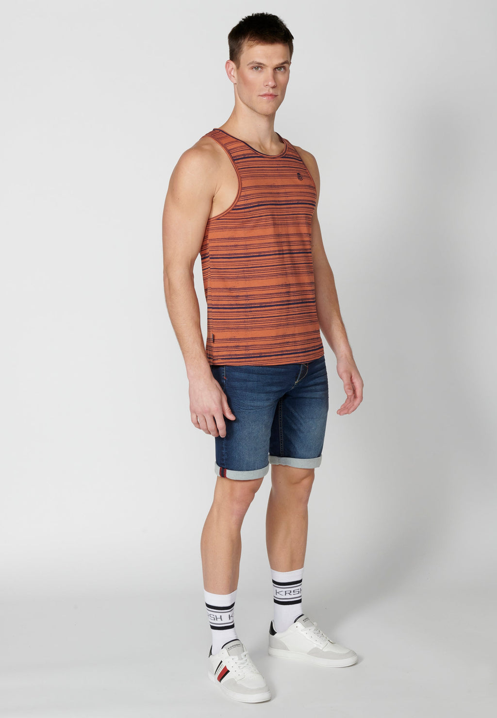 Camiseta Sin Mangas Hombre a Rayas – Koroshi Teja