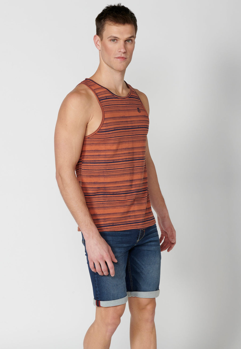 Camiseta Sin Mangas Hombre a Rayas – Koroshi Teja