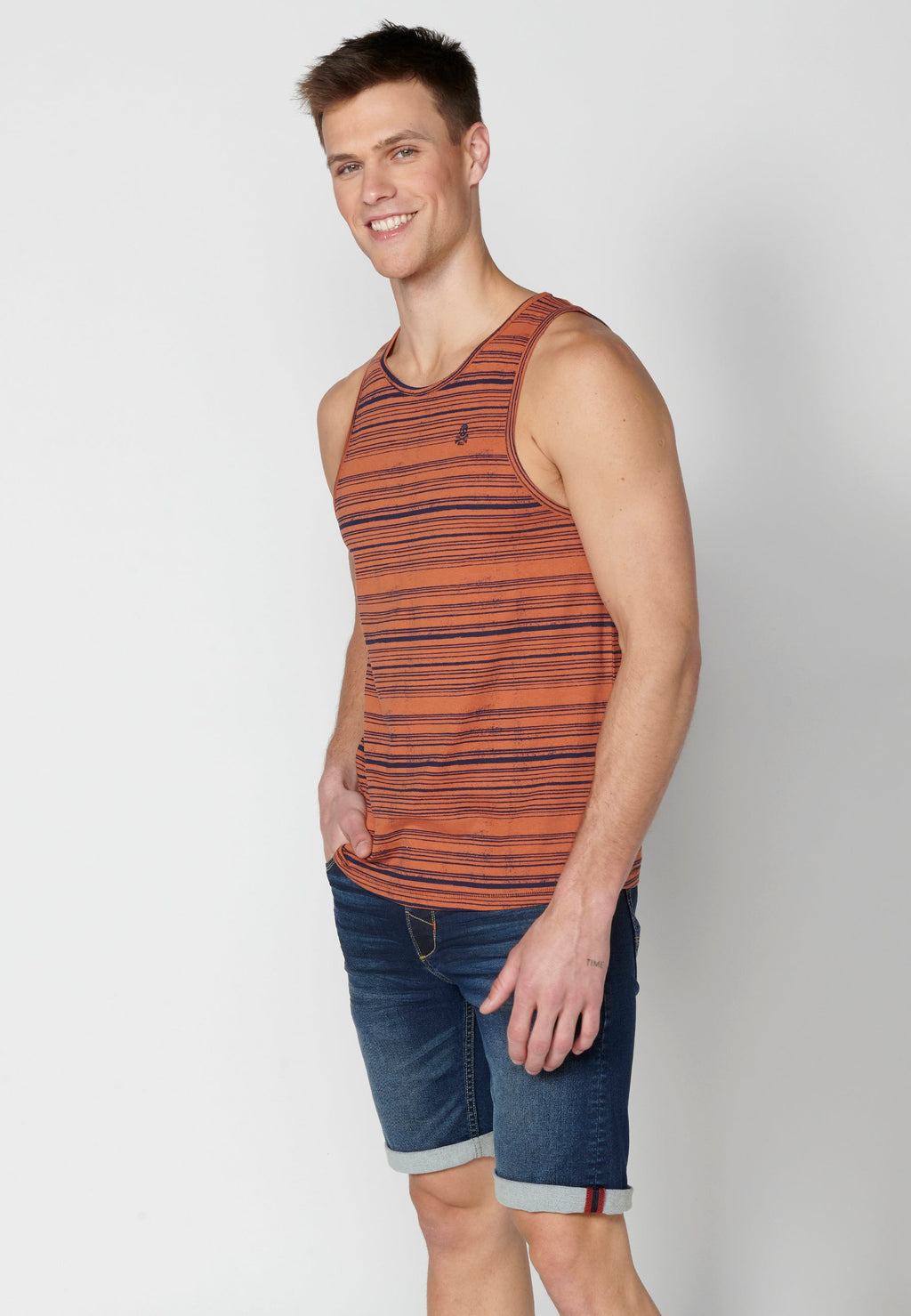 Camiseta Sin Mangas Hombre a Rayas – Koroshi Teja