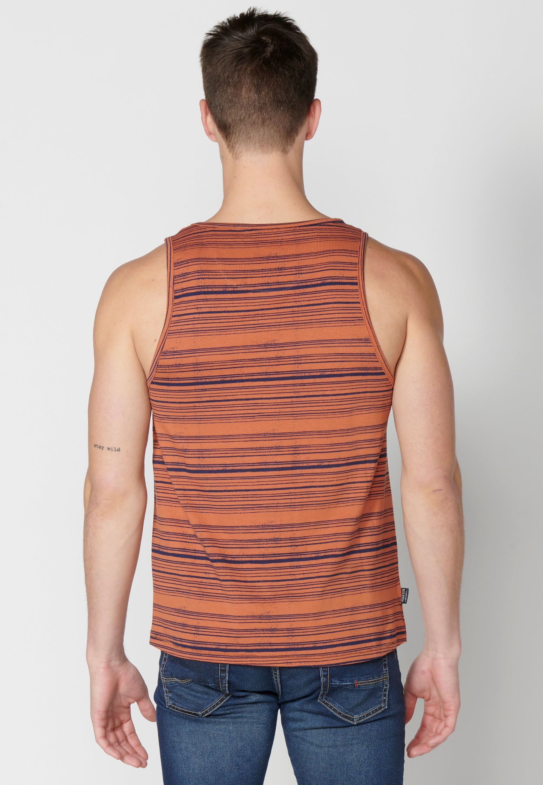 Camiseta Sin Mangas Hombre a Rayas – Koroshi Teja