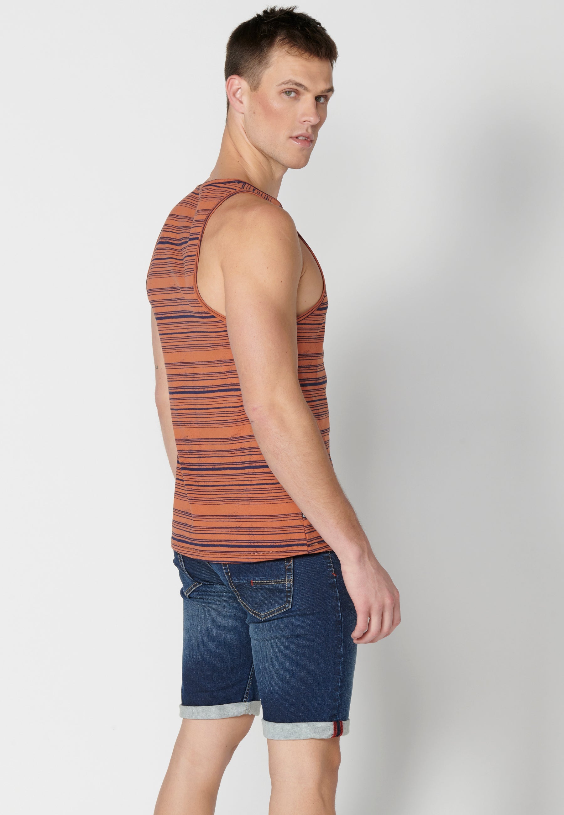 Camiseta Sin Mangas Hombre a Rayas – Koroshi Teja