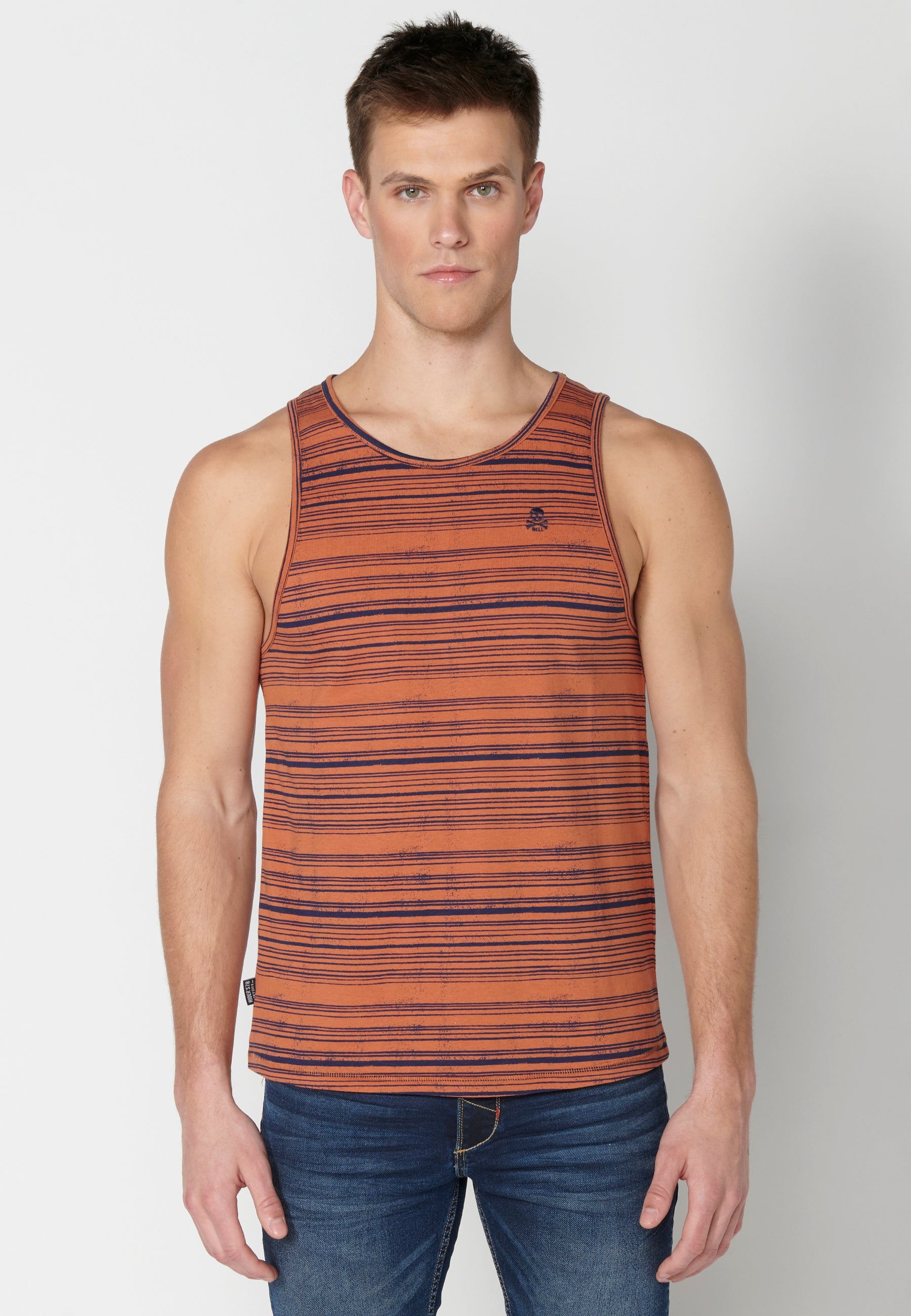 Camiseta Sin Mangas Hombre a Rayas – Koroshi Teja