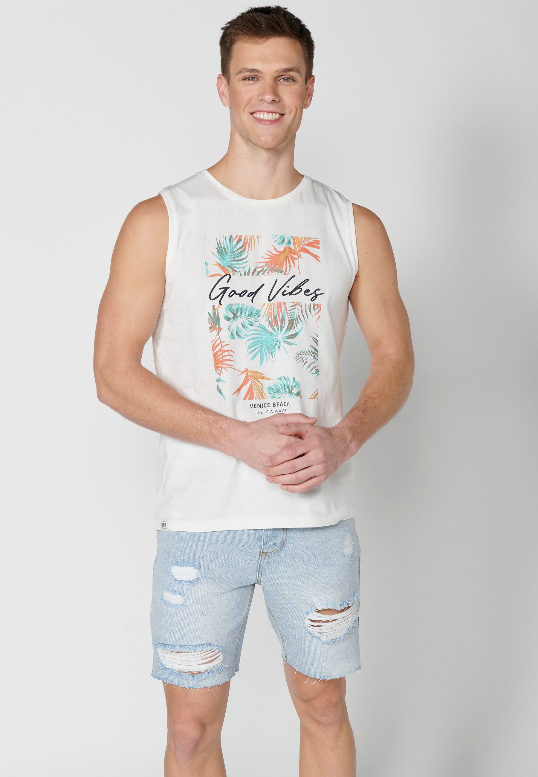 Camiseta Sin Mangas Hombre Estampada – Koroshi 2311MS61